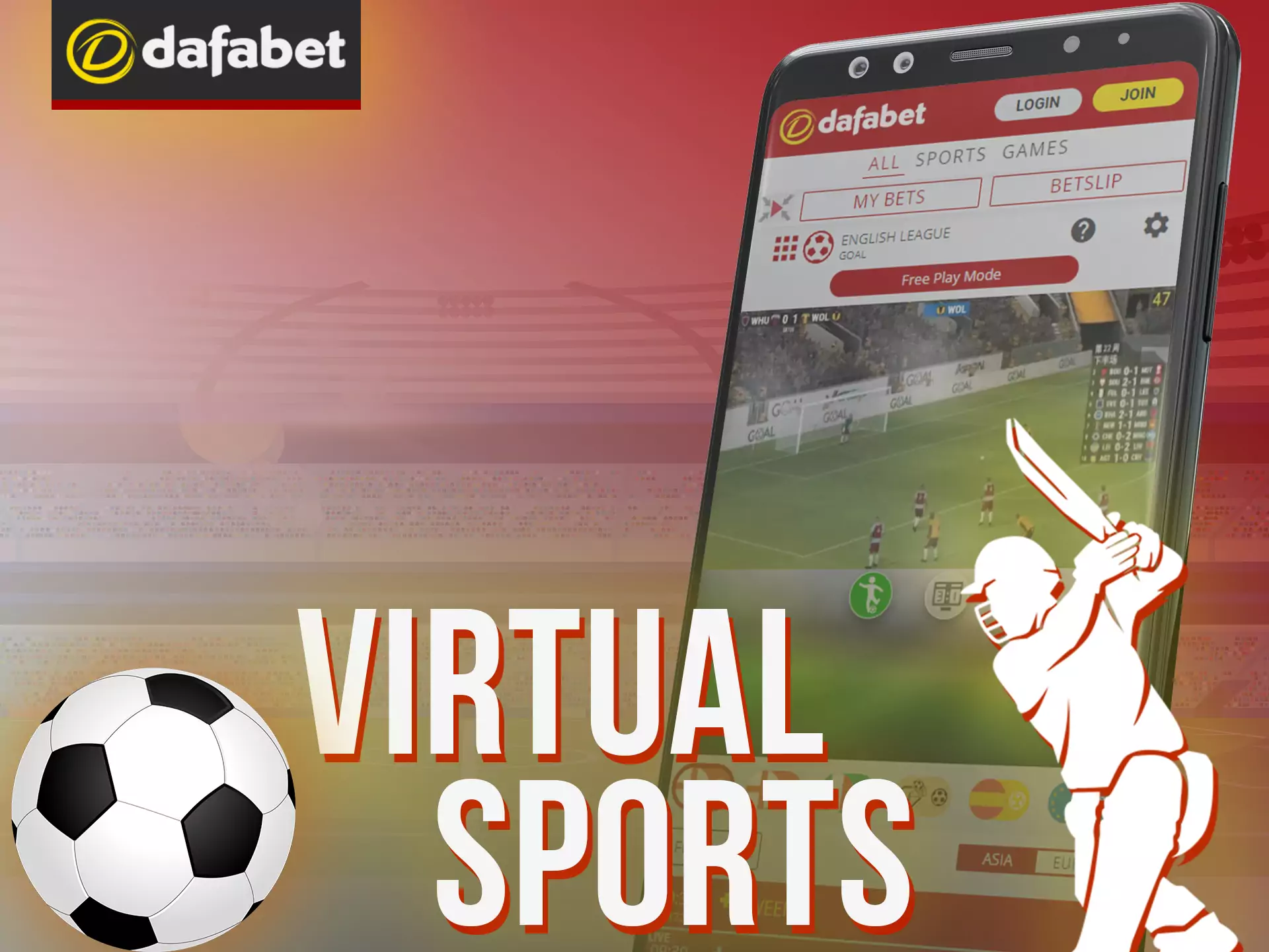 Bet on intresting virtual diciplines in Dafabet app.