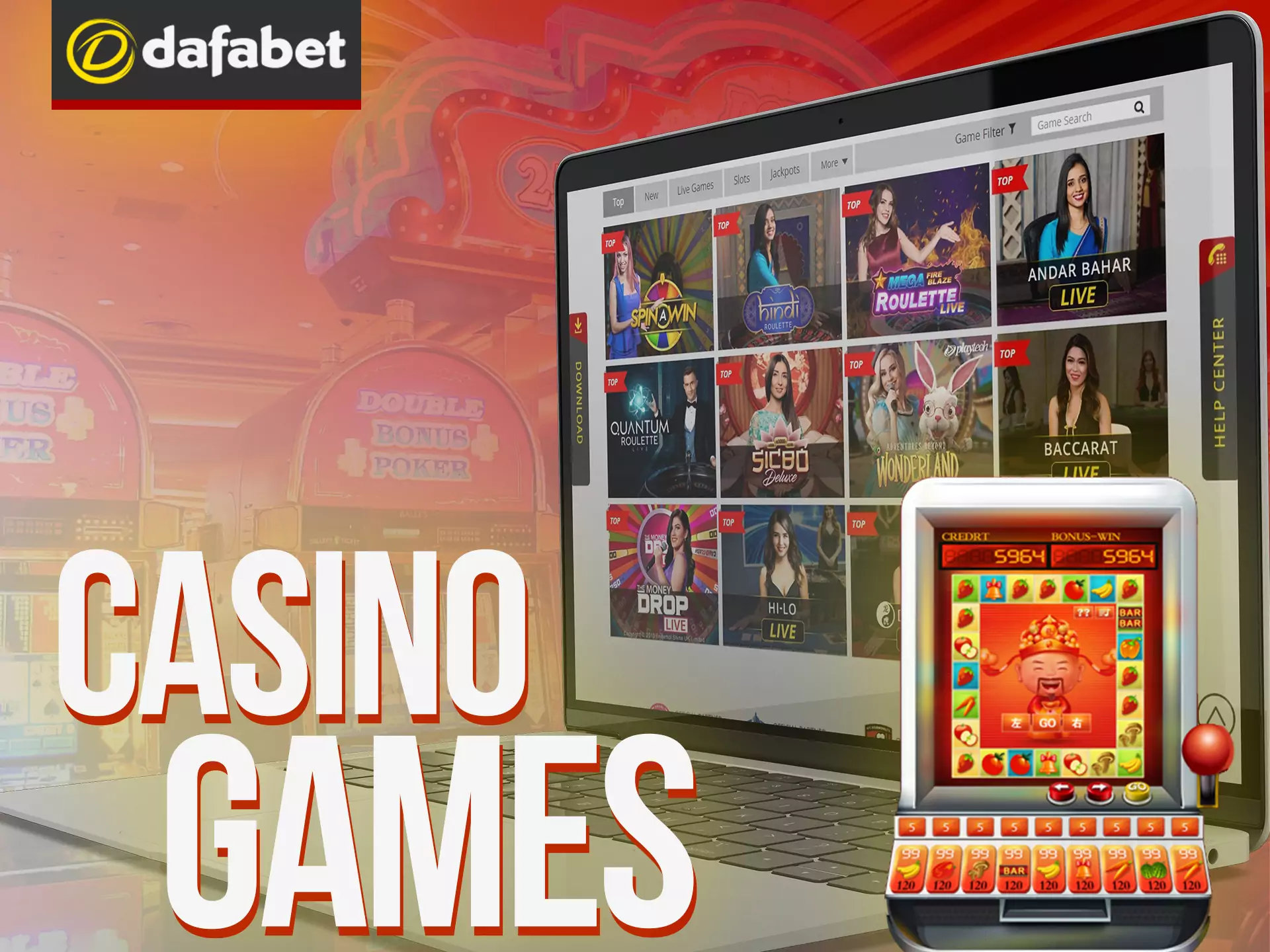 Play a variety of casino games at Dafabet.