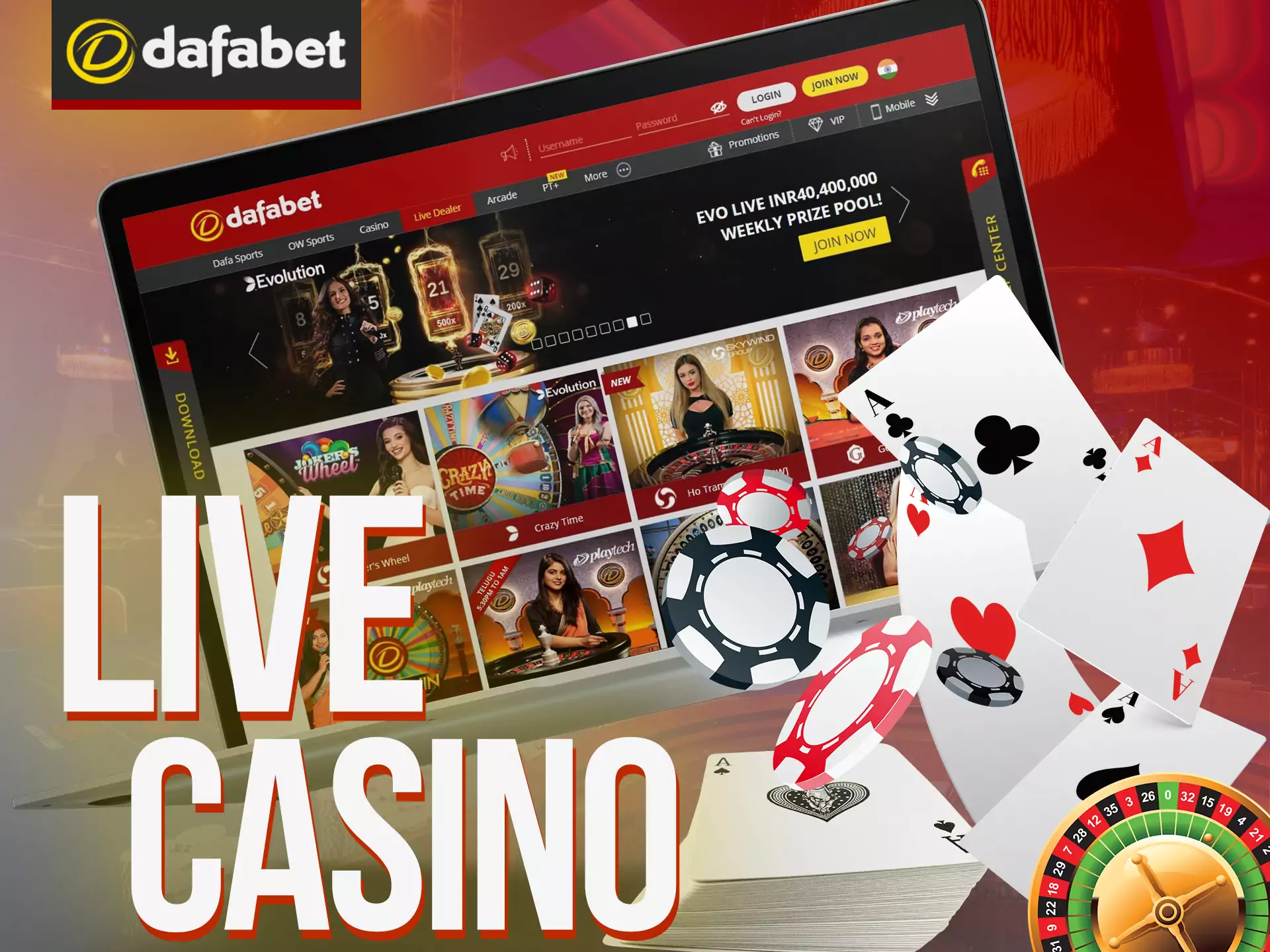 Play your favorite live casino games at Dafabet.