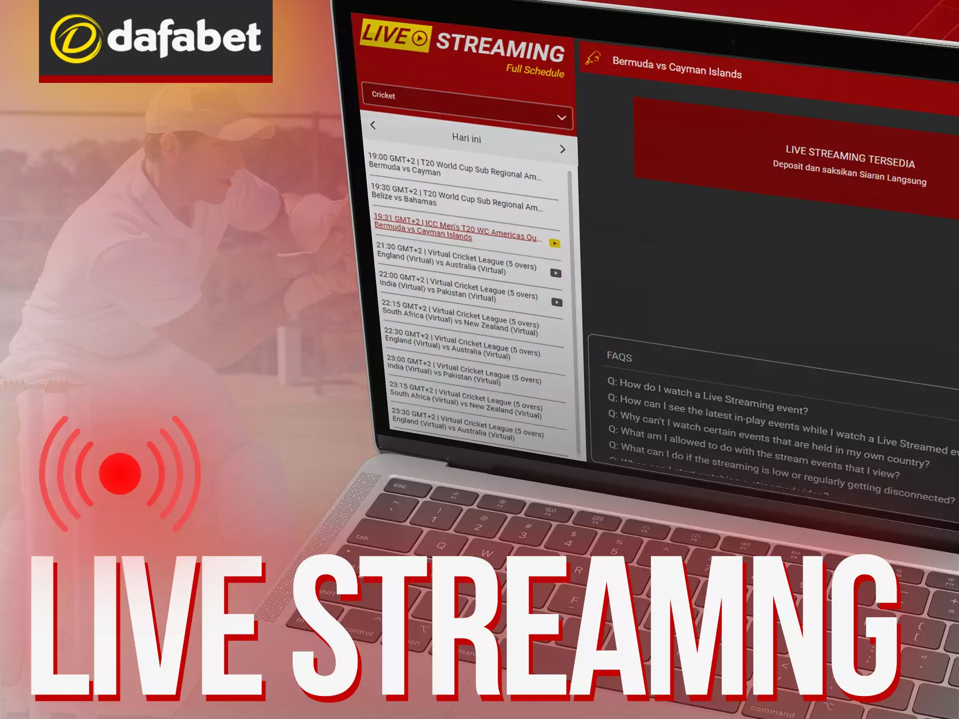 Bet on sports at Dafabet in live matches.