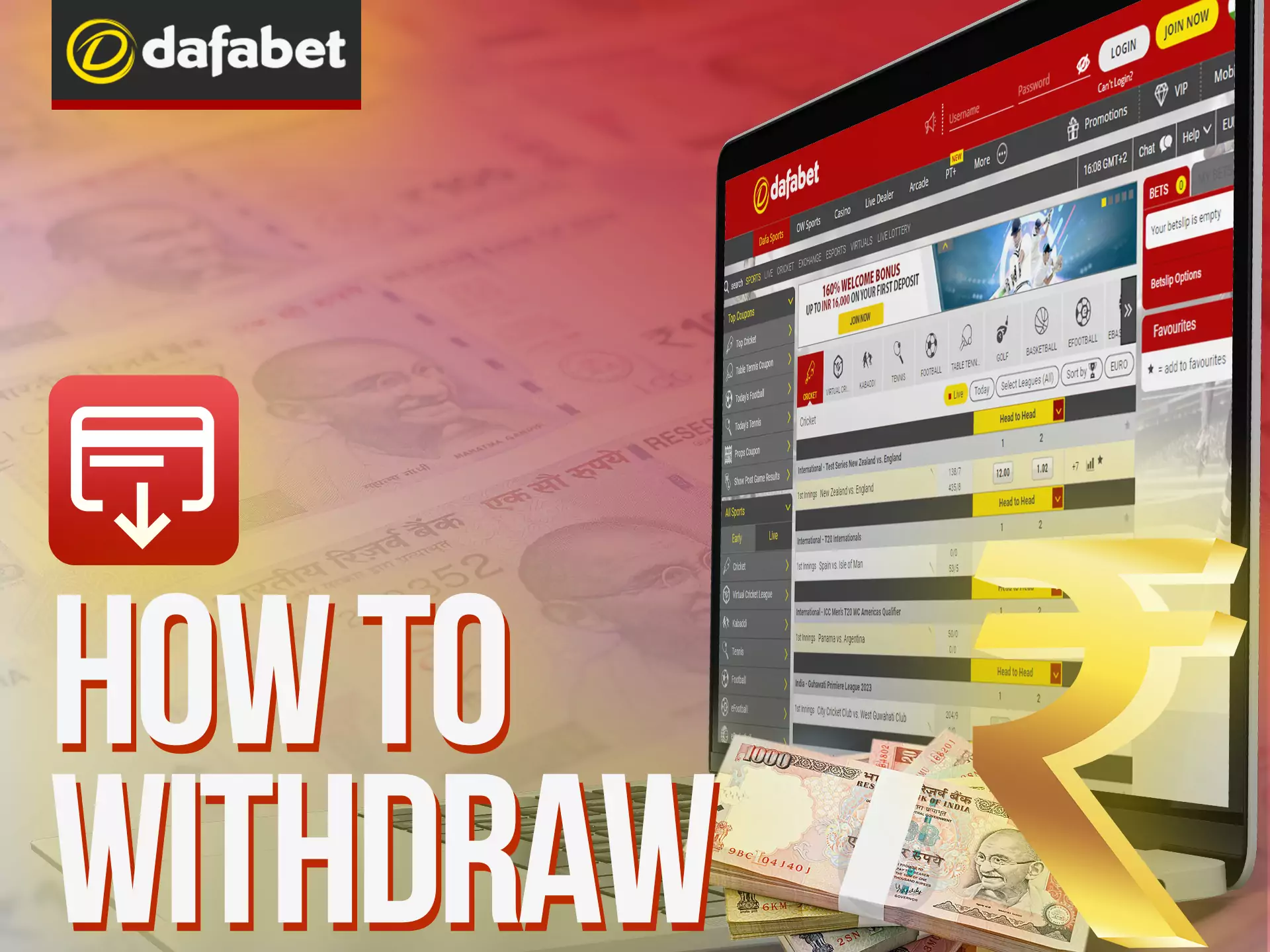 With these instructions, learn how easy it is to withdraw winnings from Dafabet.