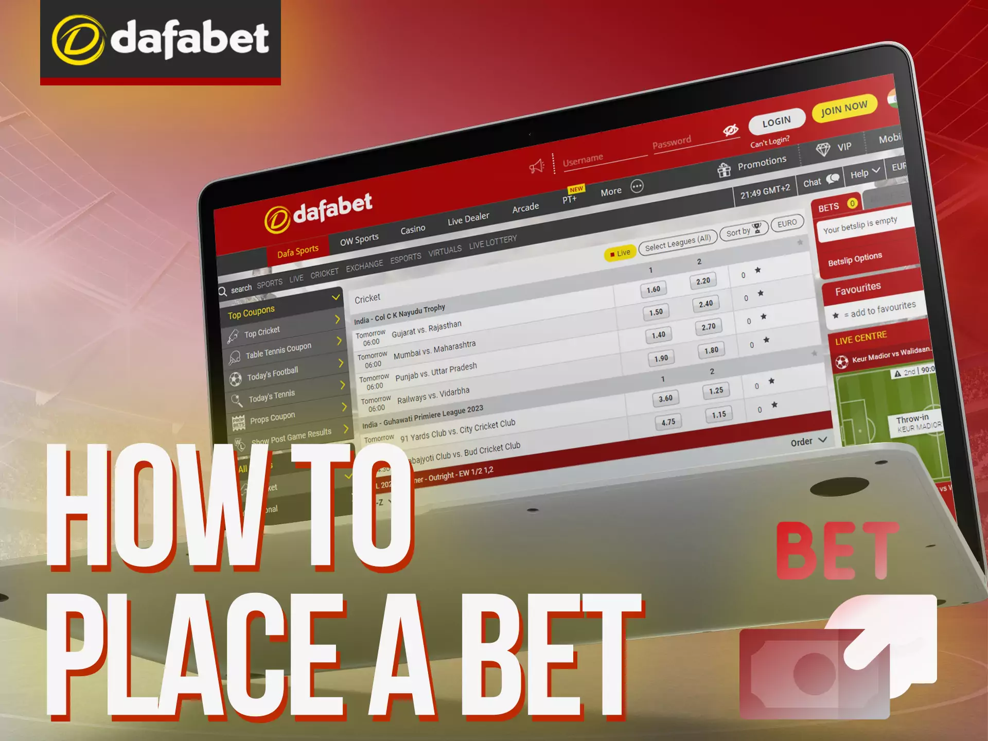 With these simple instructions, learn how easy it is to bet on Dafabet.