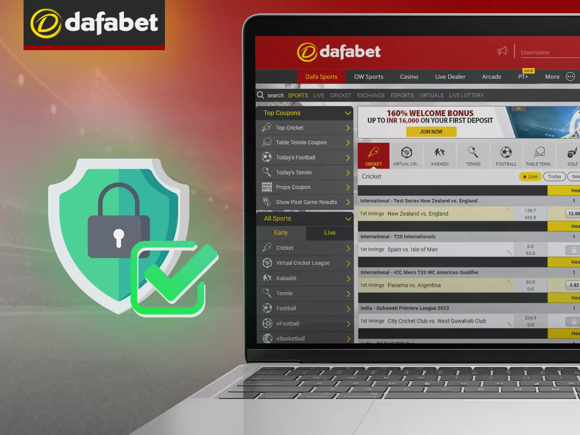 The Dafabet website is safe for players and is responsible for the security of user data.