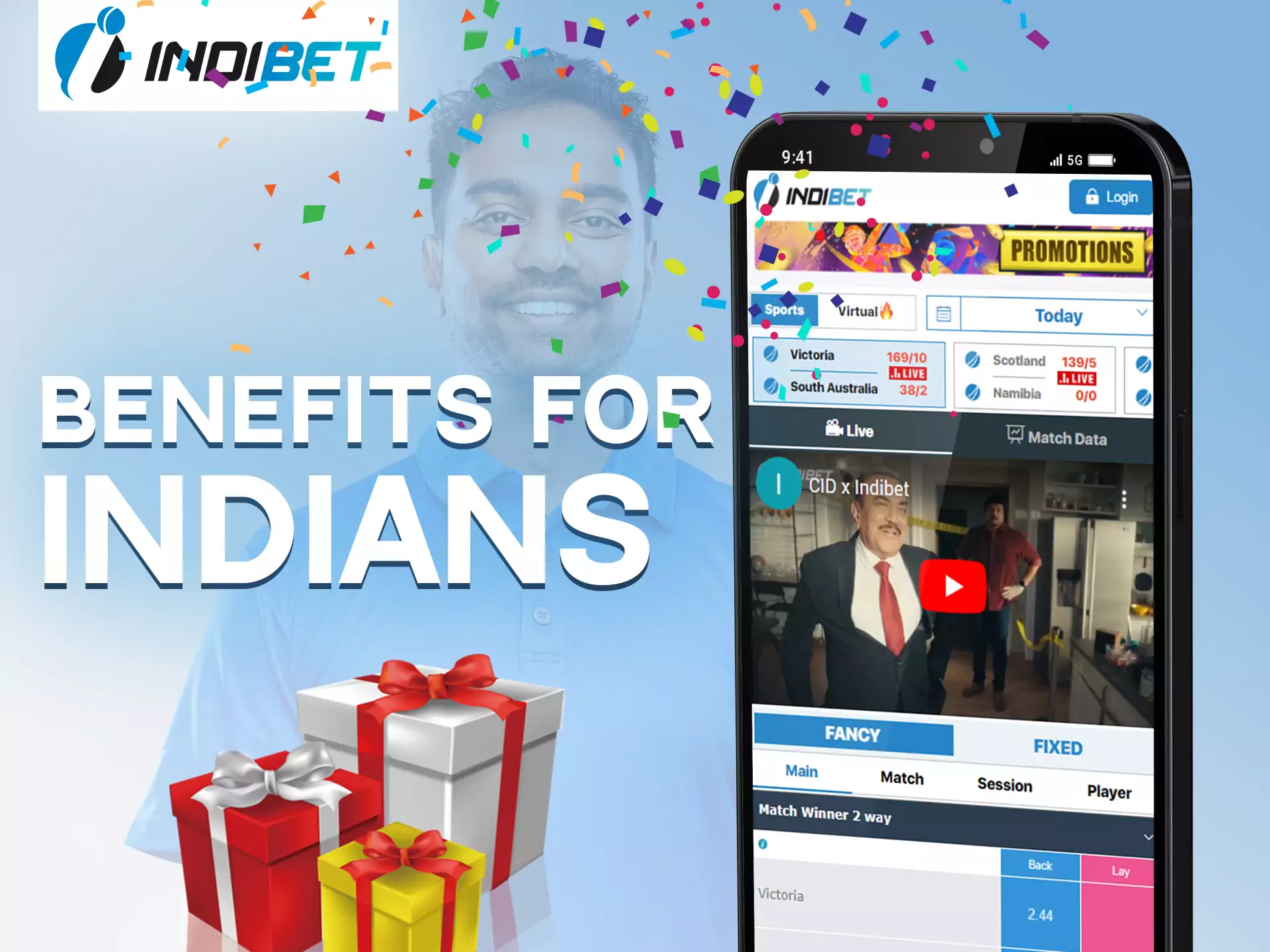 Get all of the possible bonuses at Indibet.