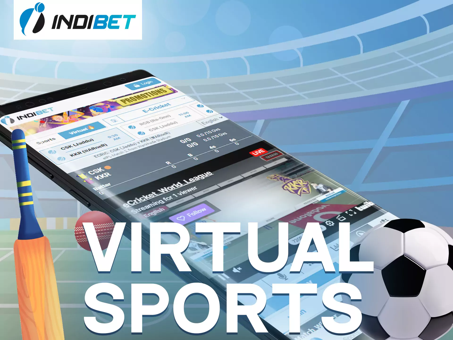Bet on different virtual sports at Indibet.