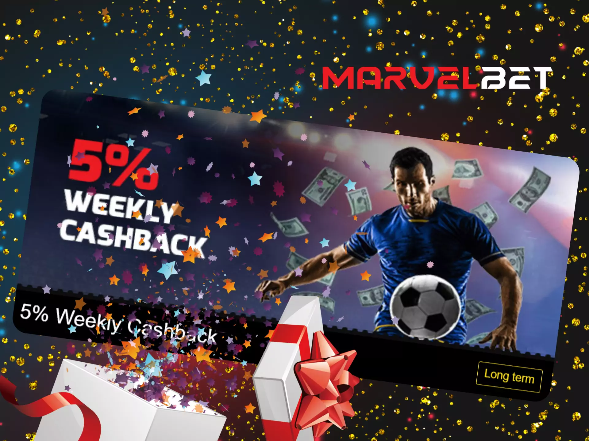 At MarvelBet you can always get a special sports betting bonus with cashback every week.