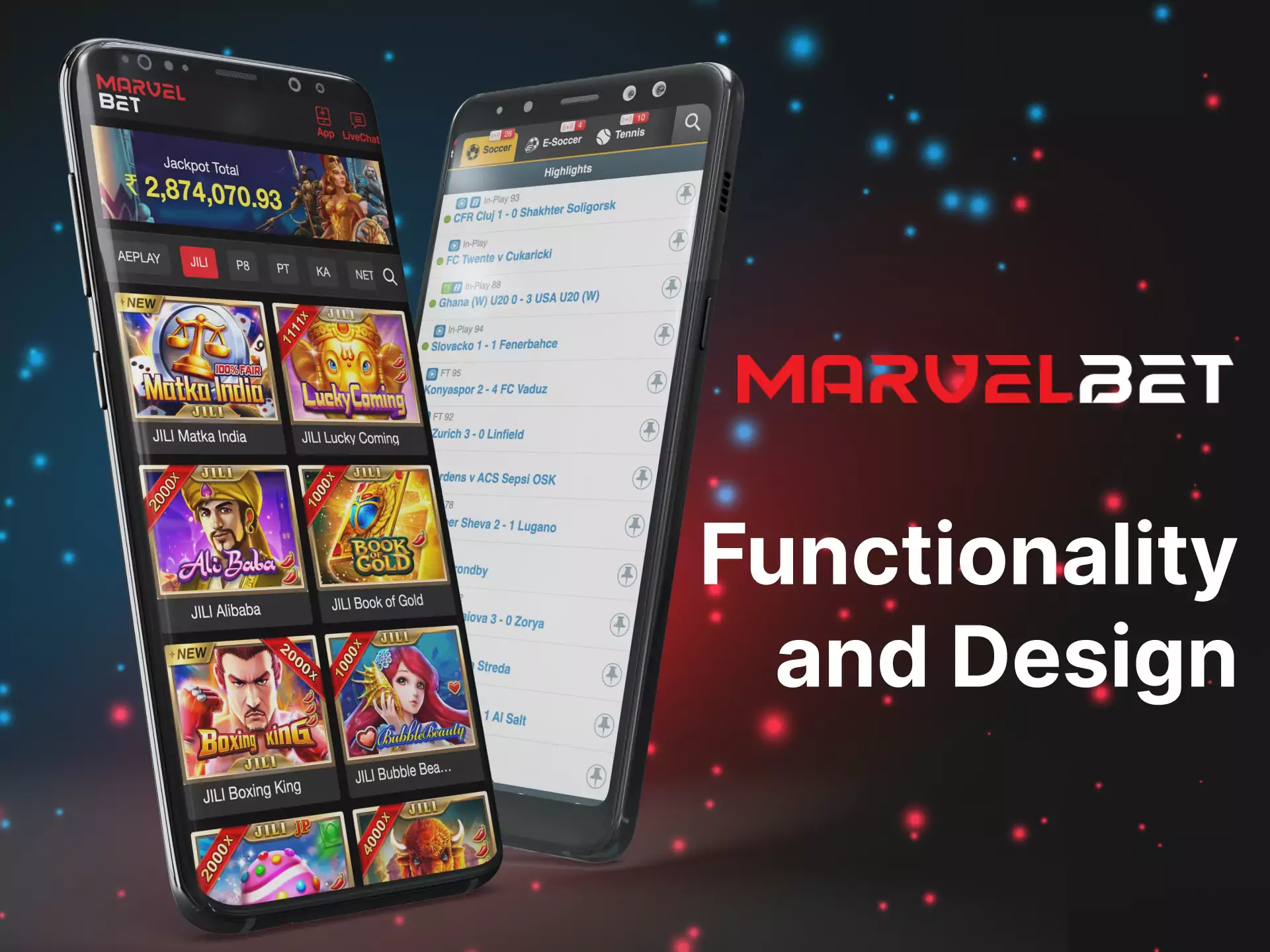 The MarvelBet app has an attractive and functional design.