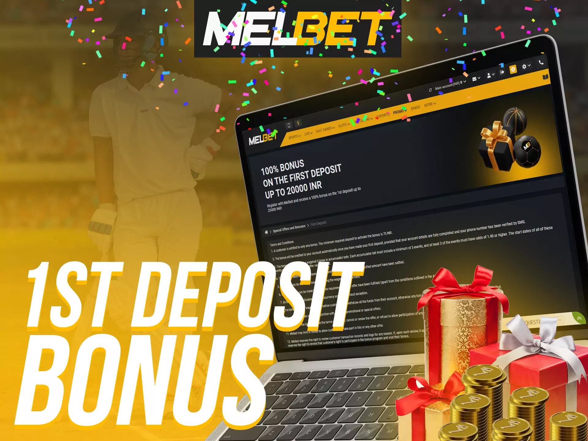 Melbet provides bonus after first client deposit.