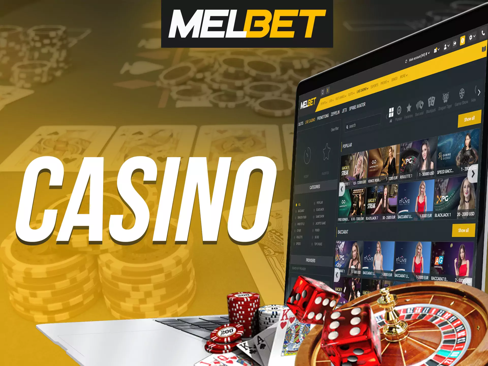 Play different games at Melbet casino.