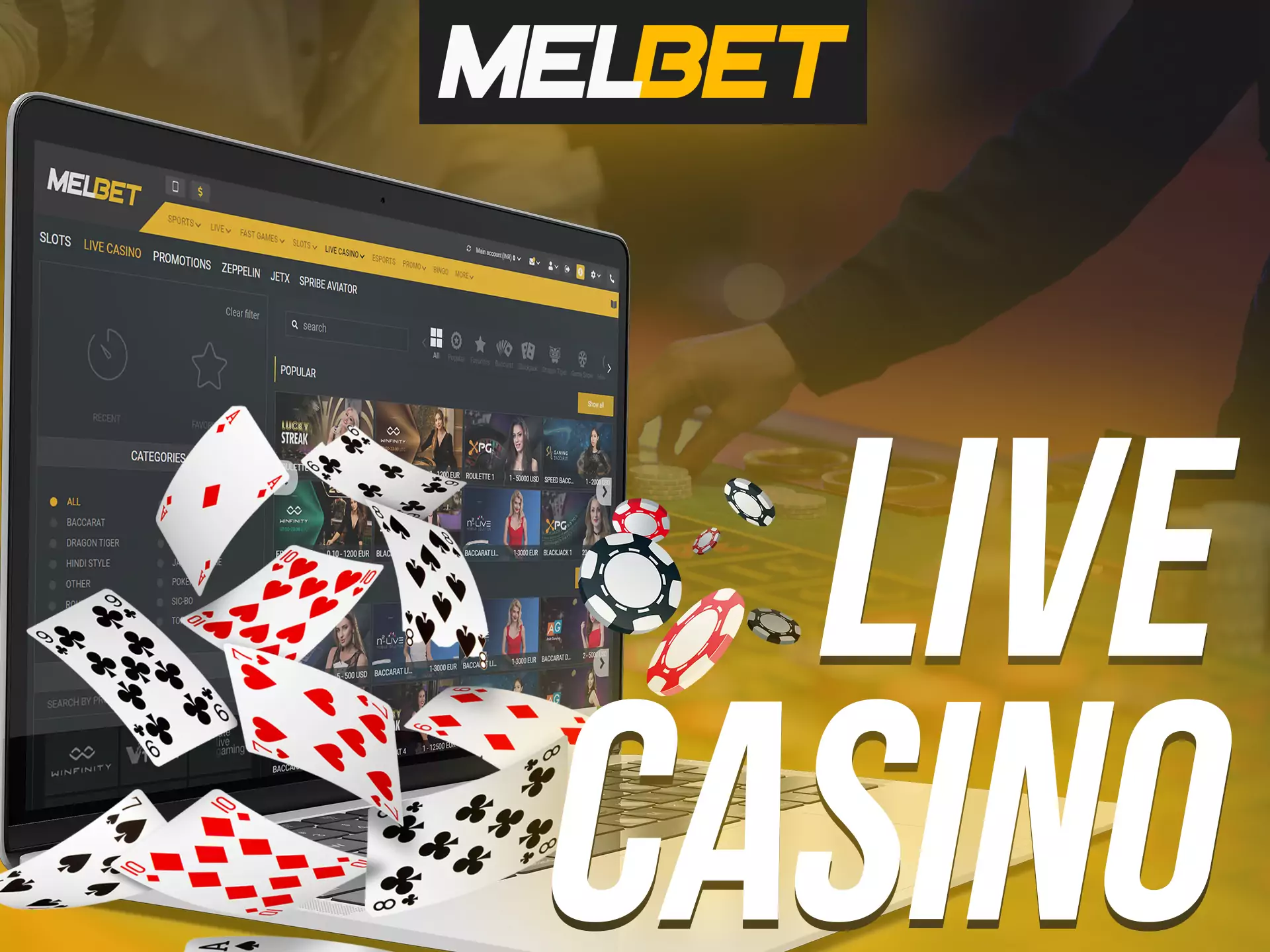 Play Melbet live casino with real people.