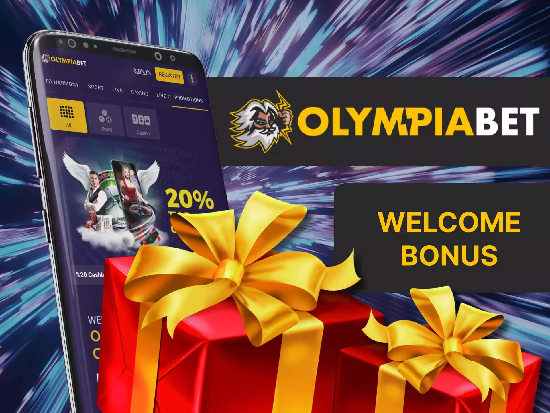 A special welcome bonus is waiting for you at Olympiabet.