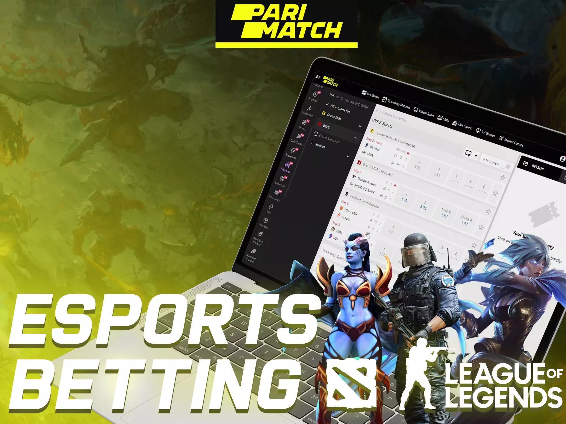 Bet on most succesfull esports teams and win money with Parimatch.