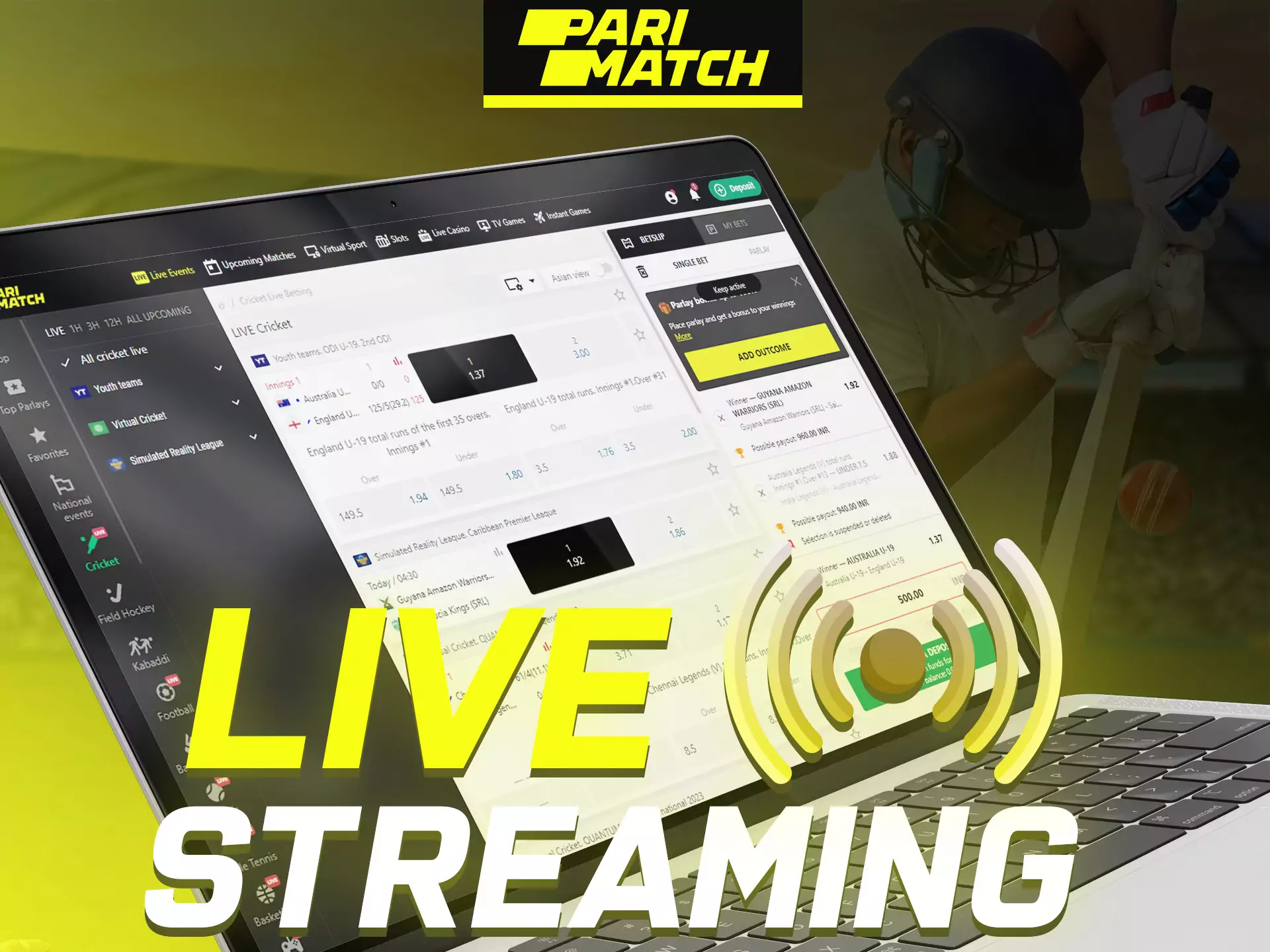 Watch and bet in live format at Parimatch.