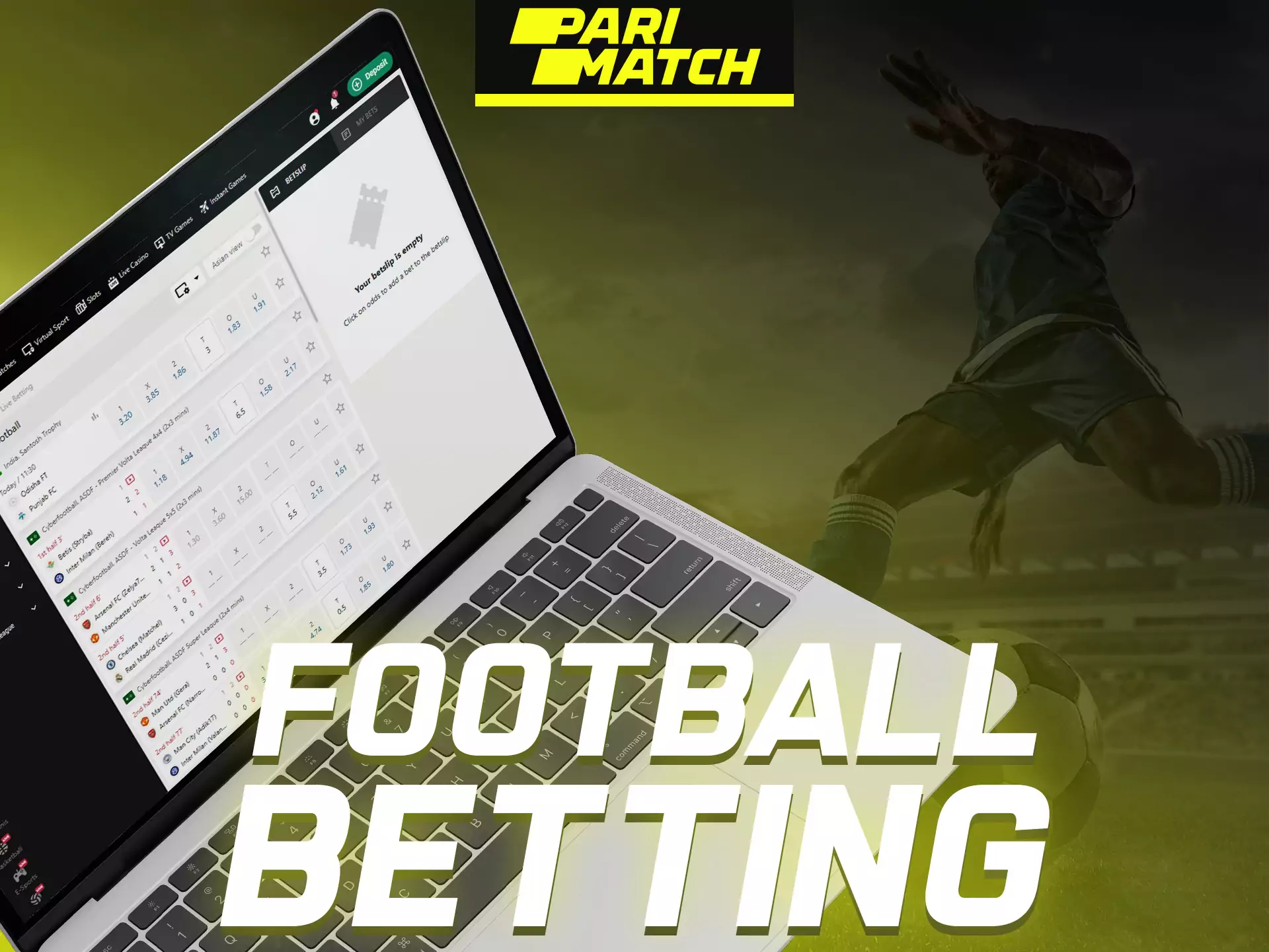 Win money by betting on legendary football teams at Parimatch.