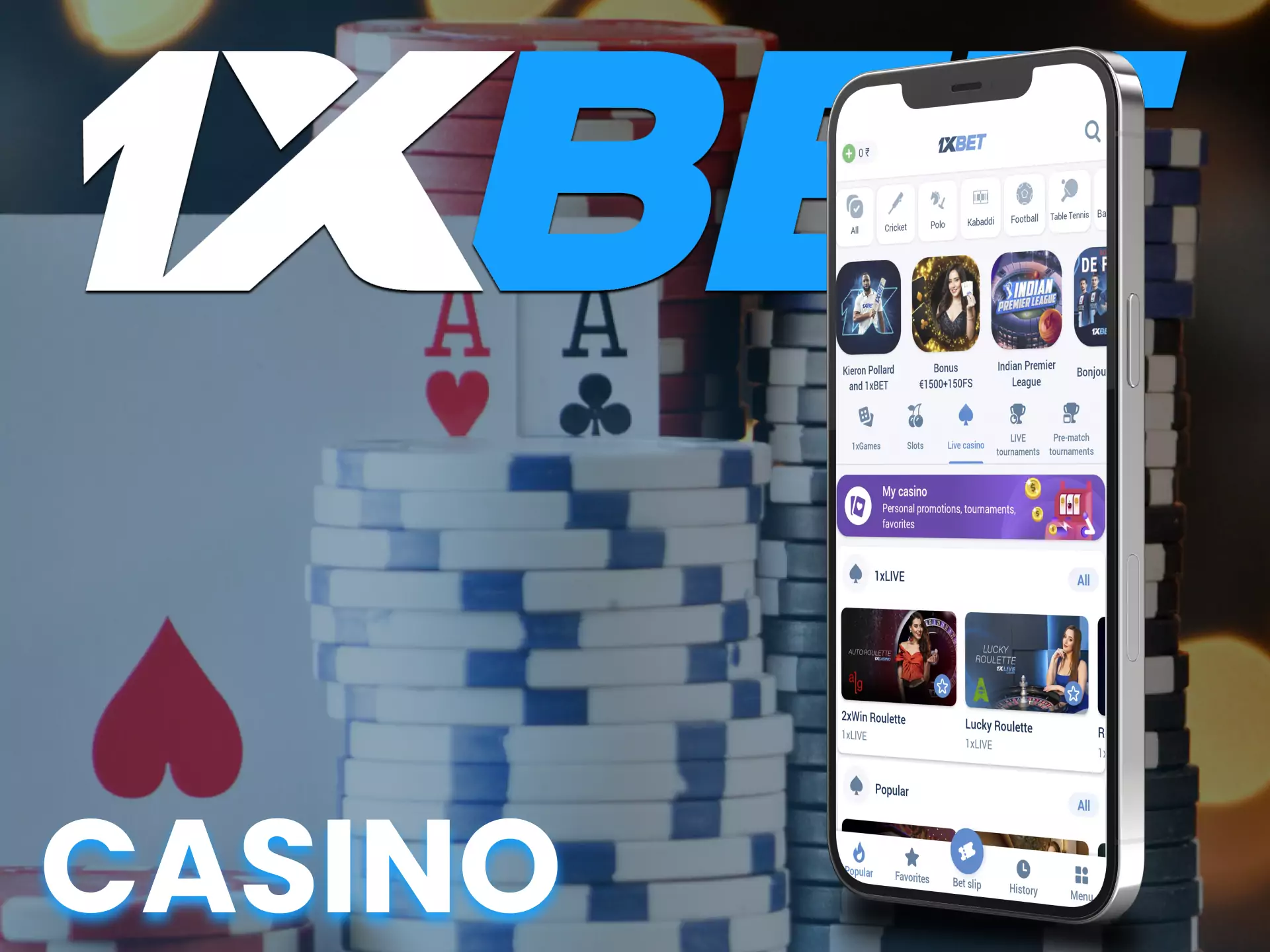 At 1xBet be sure to visit the casino section.