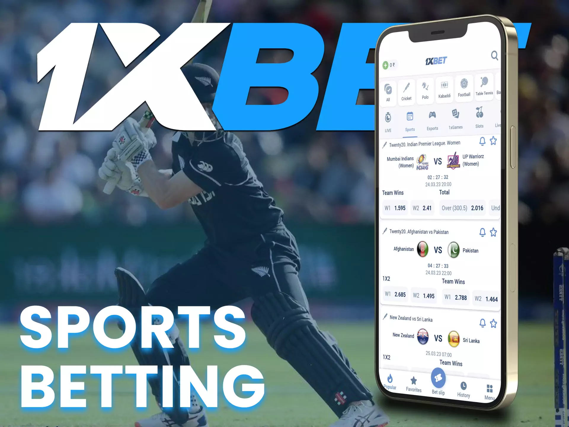 At 1xBet you can bet on any sporting event.