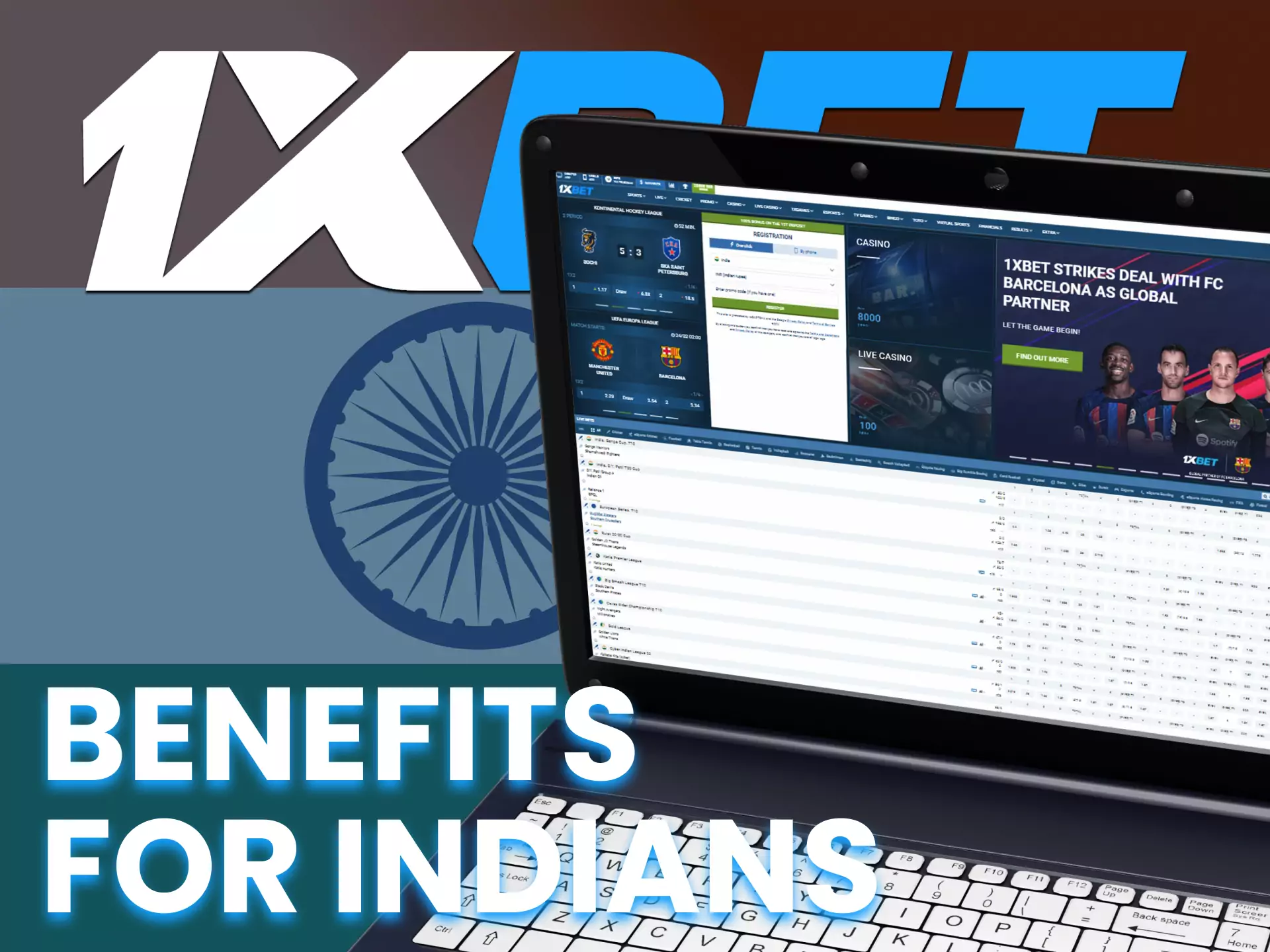 1XBET offers its Indian players many benefits and bonuses.