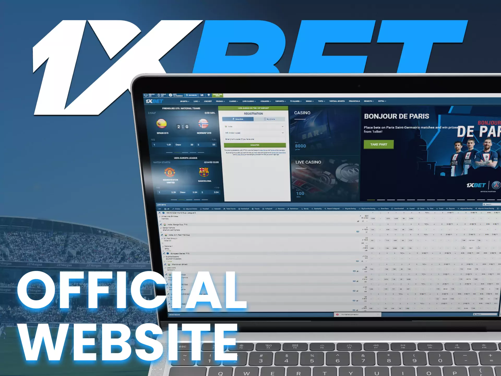 Visit the official 1XBET website and place a bet.