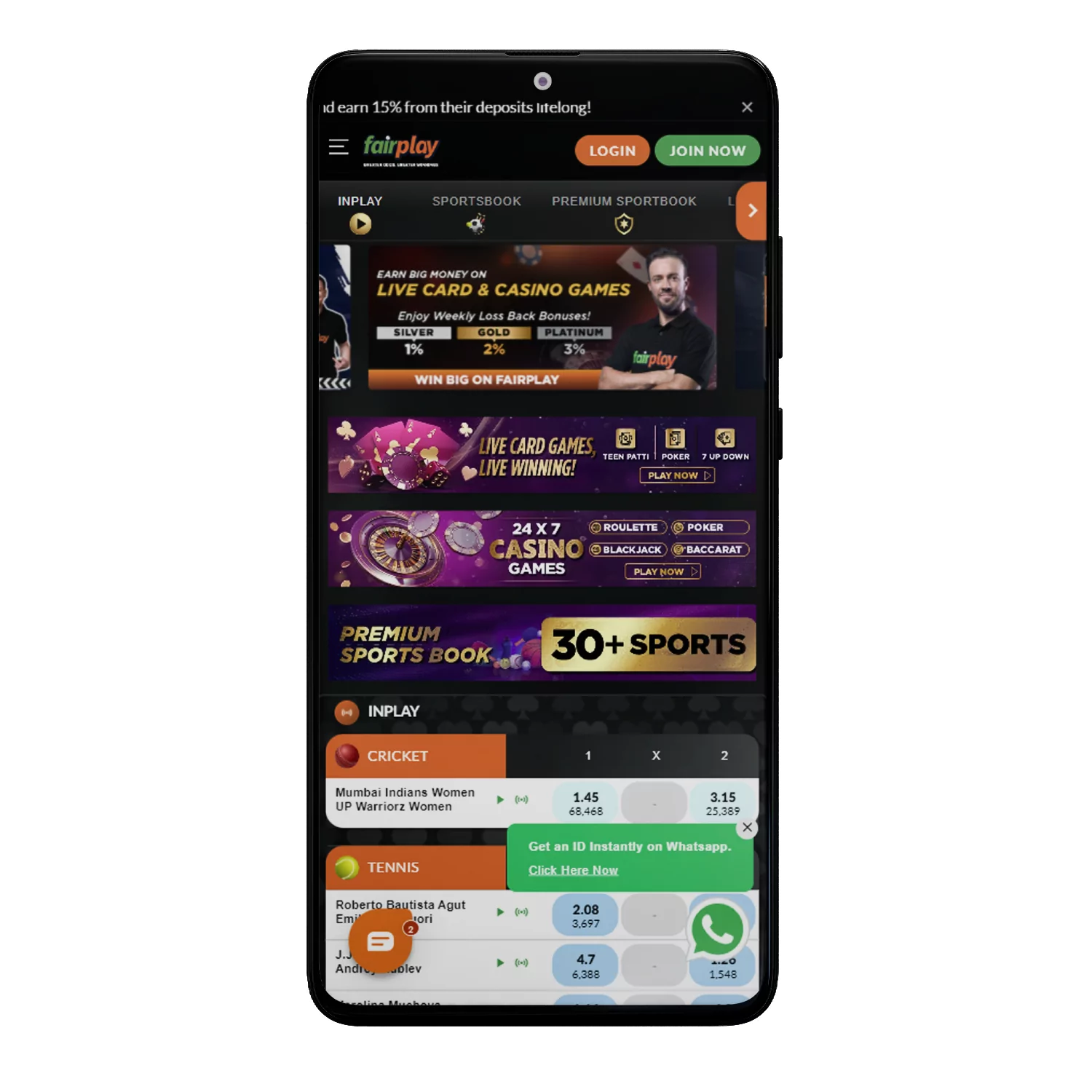 You can place bets and win real money in the Fairplay app.