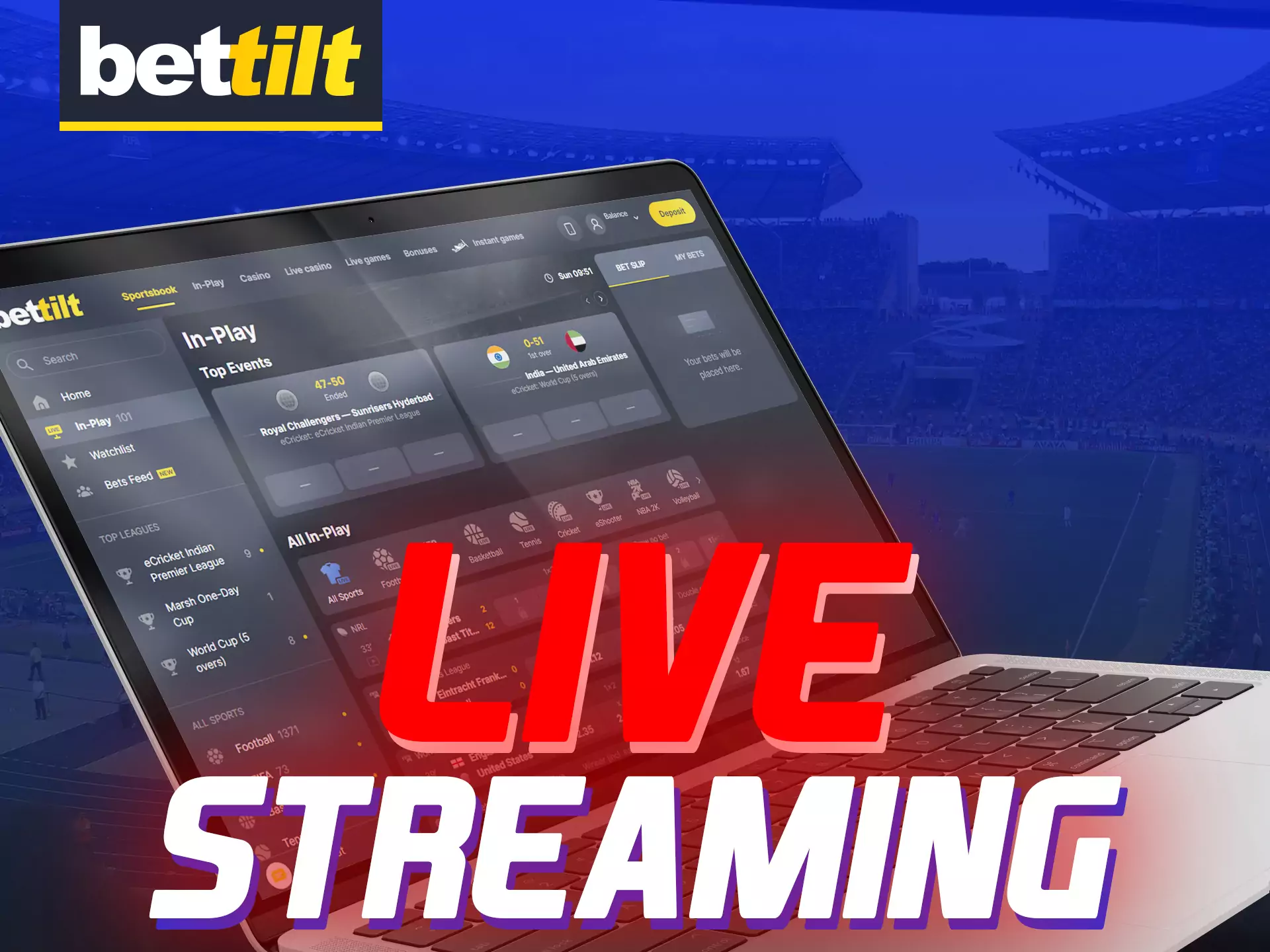 At Bettilt, place your bets while the match is streaming live.