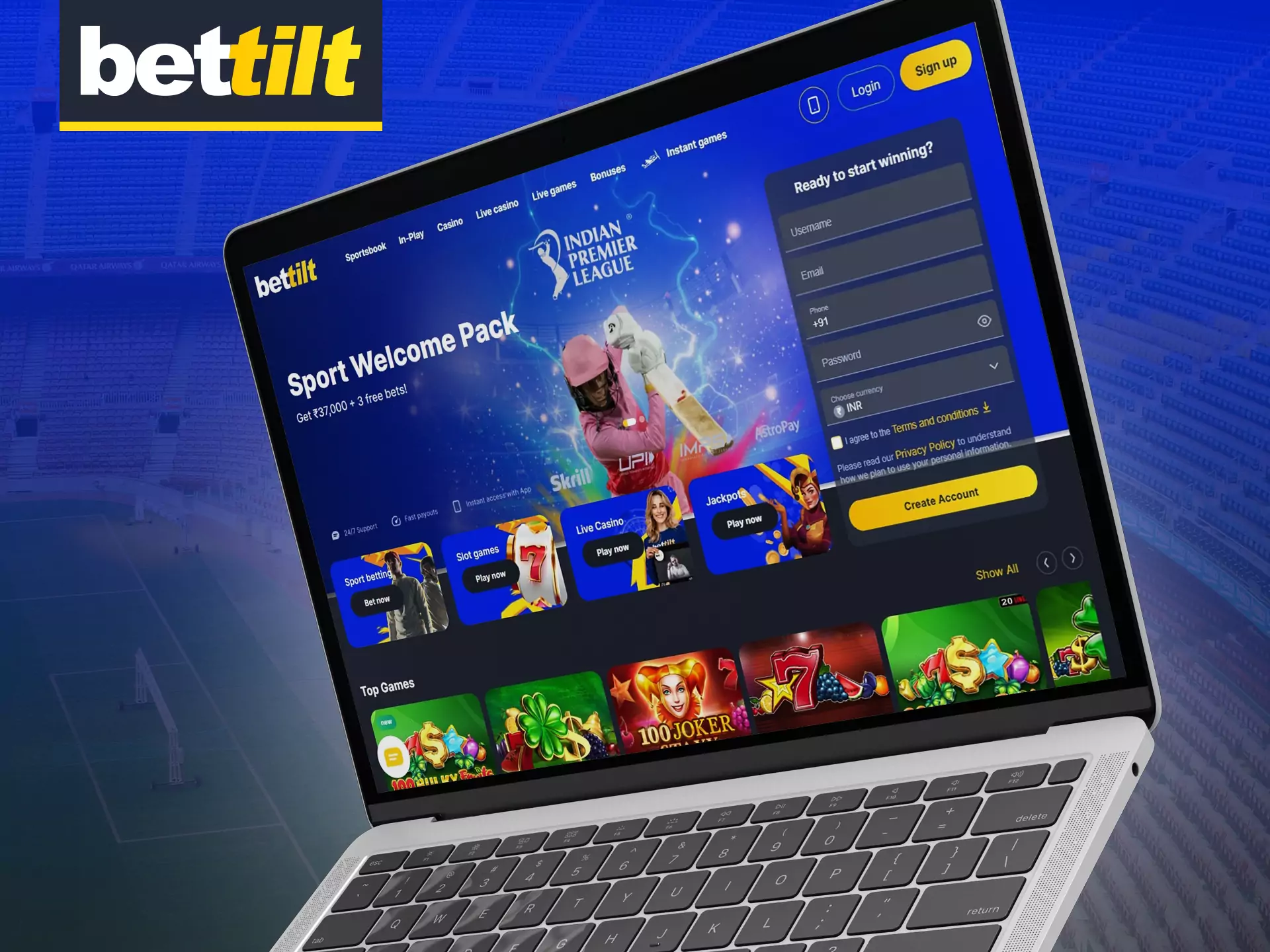 Make your bets and play on the official Bettilt website.