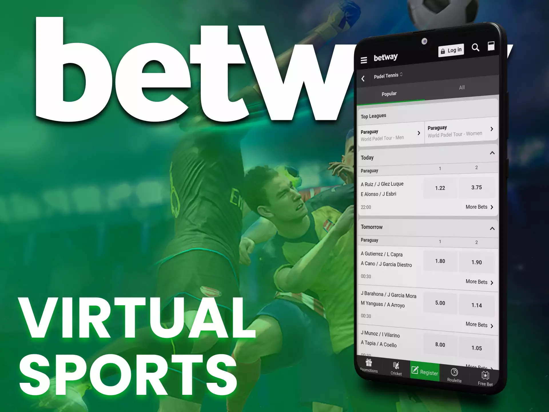 With Betway, bet on virtual sports.