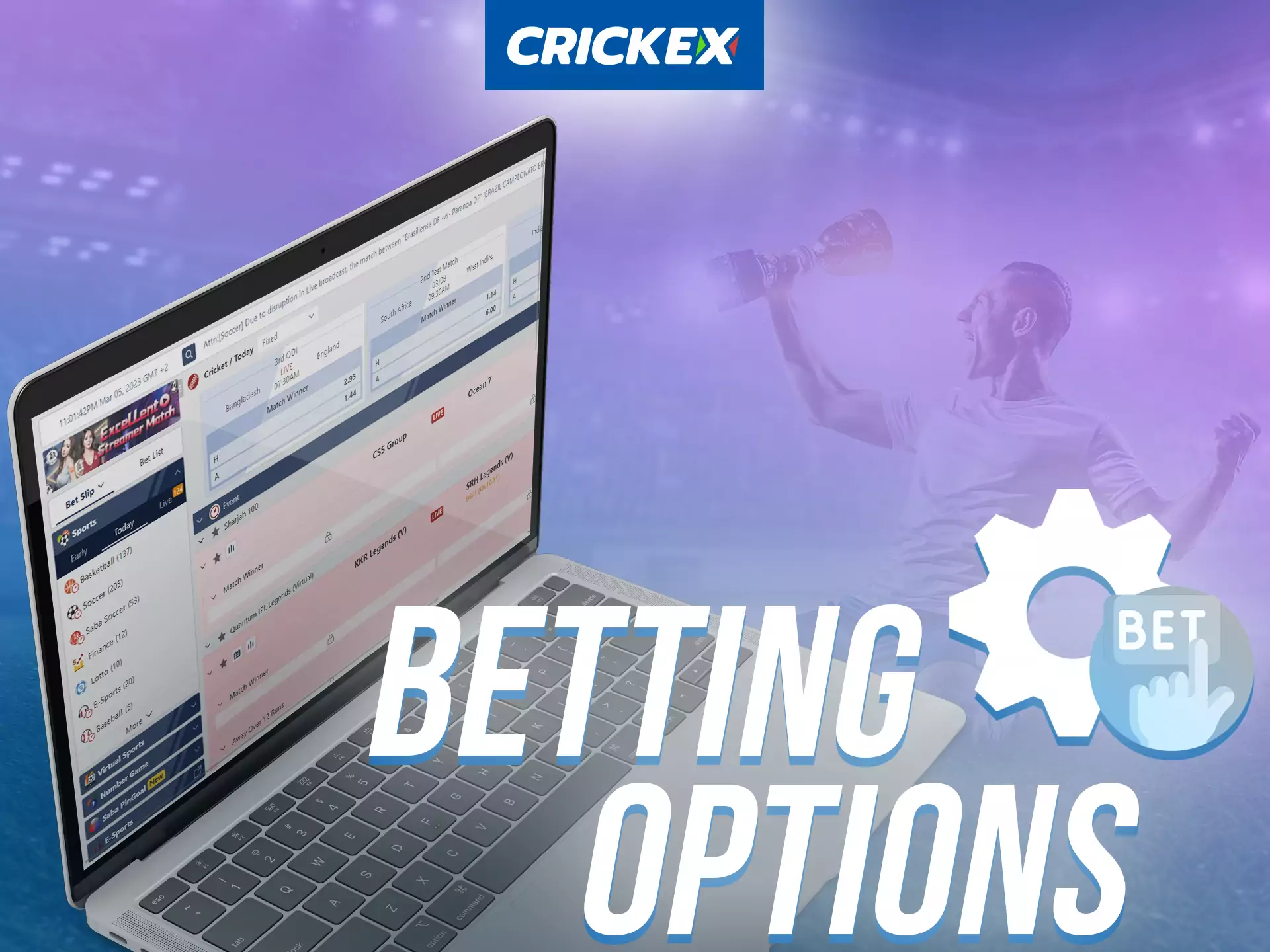 Crickex has various options for sports betting.