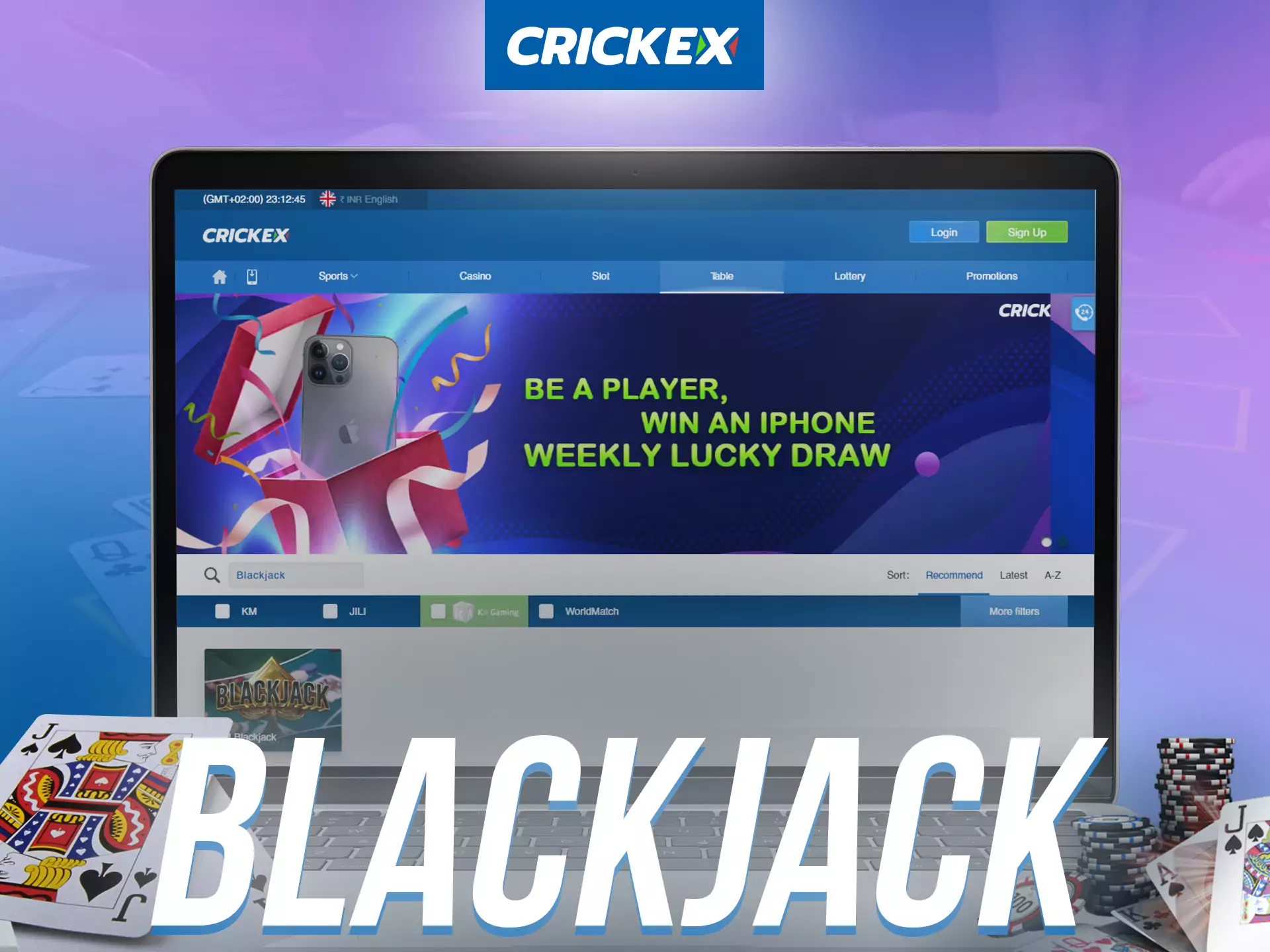 On Crickex if you like card games, play blackjack.