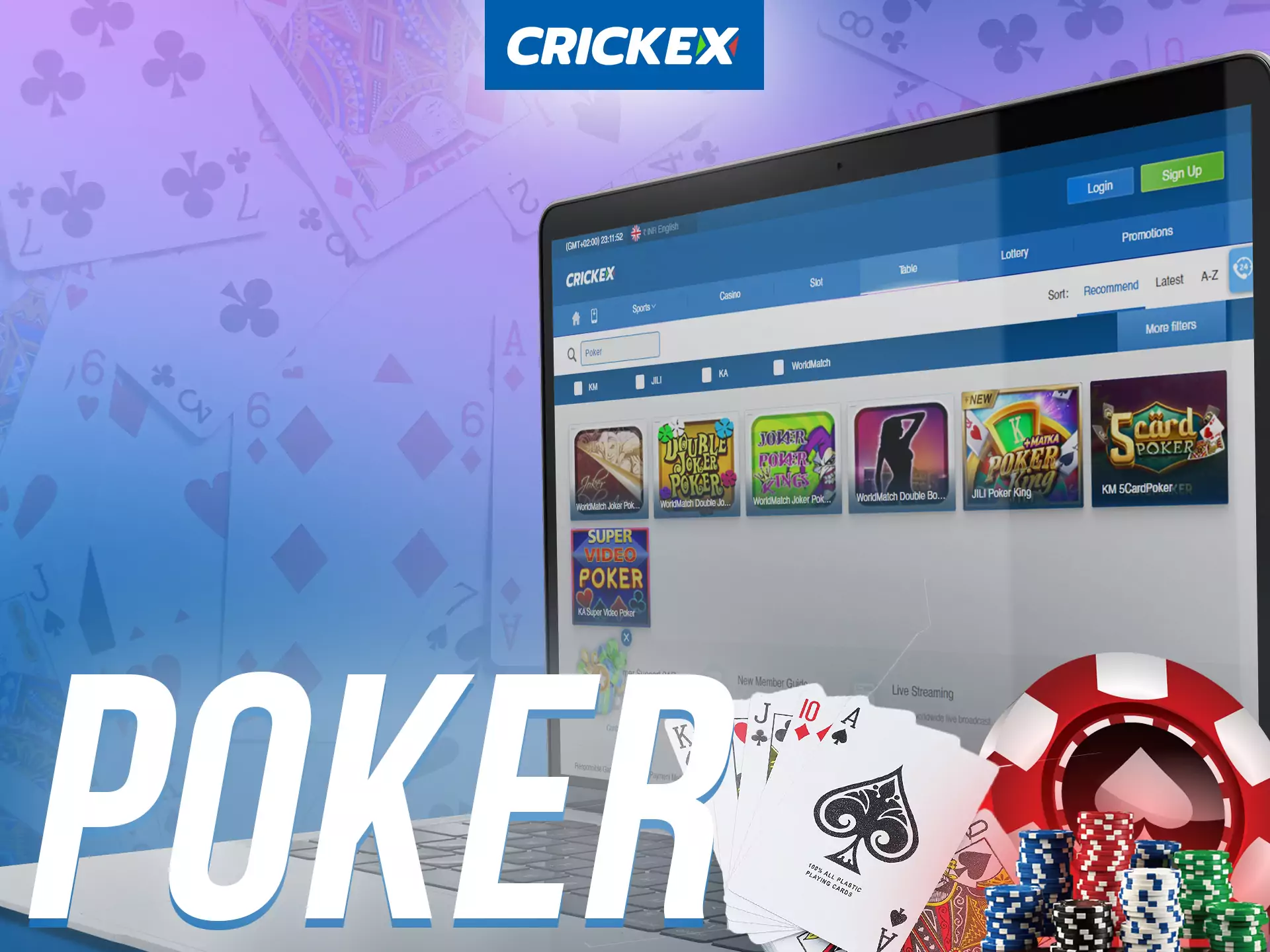 Play poker on Crickex.