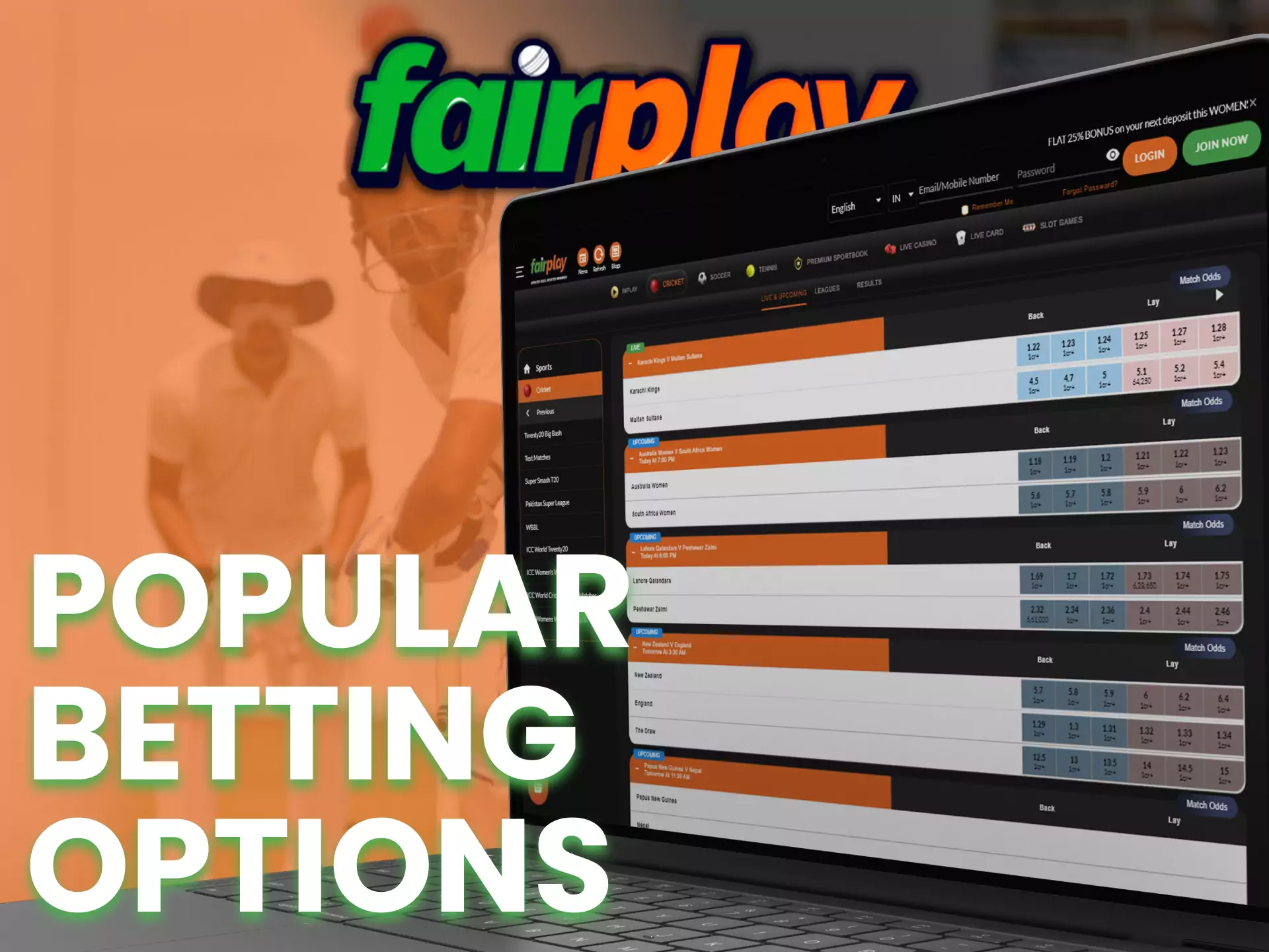 On Fairplay try different options for sports betting.