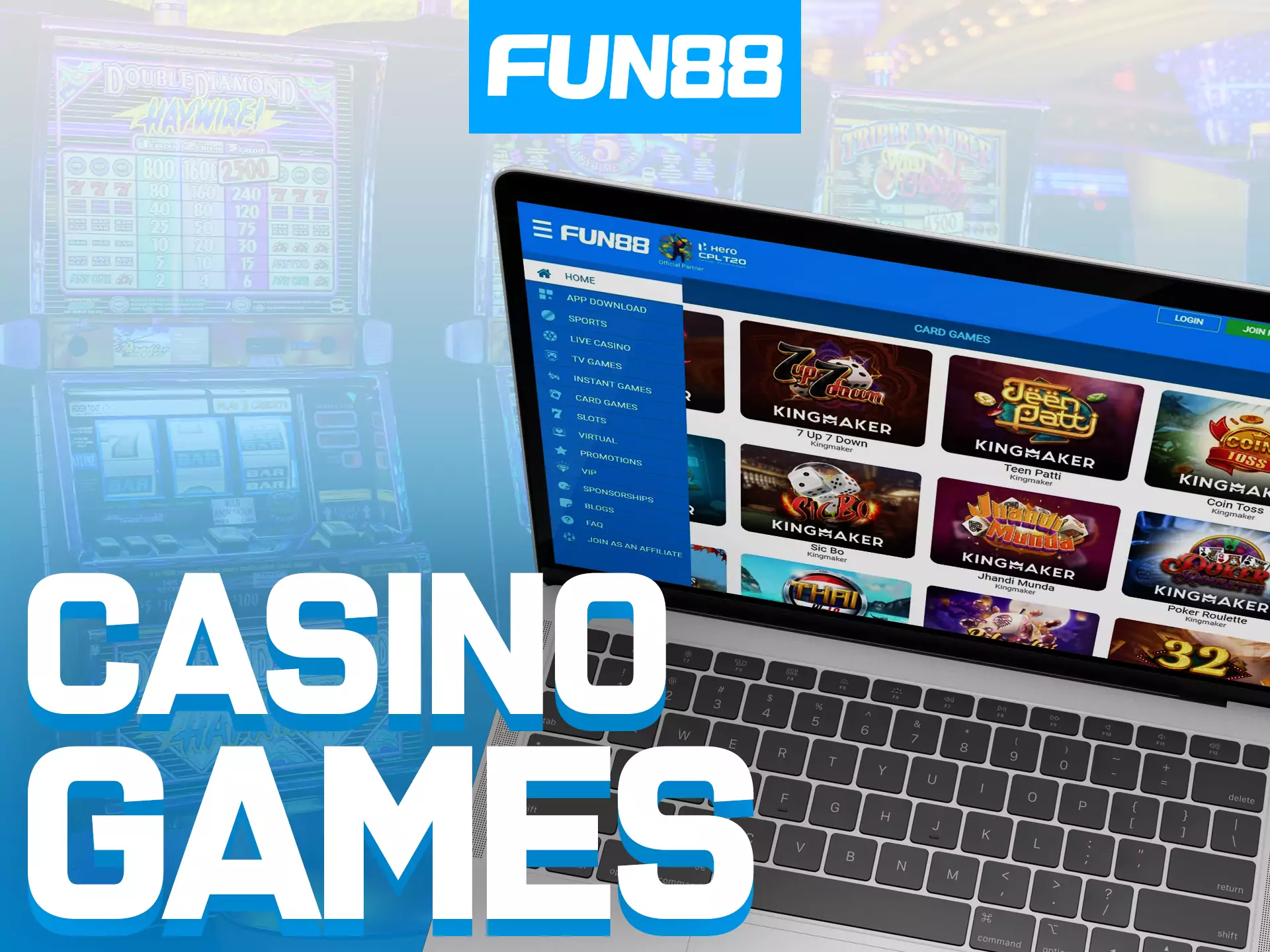 At Fun88 you can play a variety of casino games.
