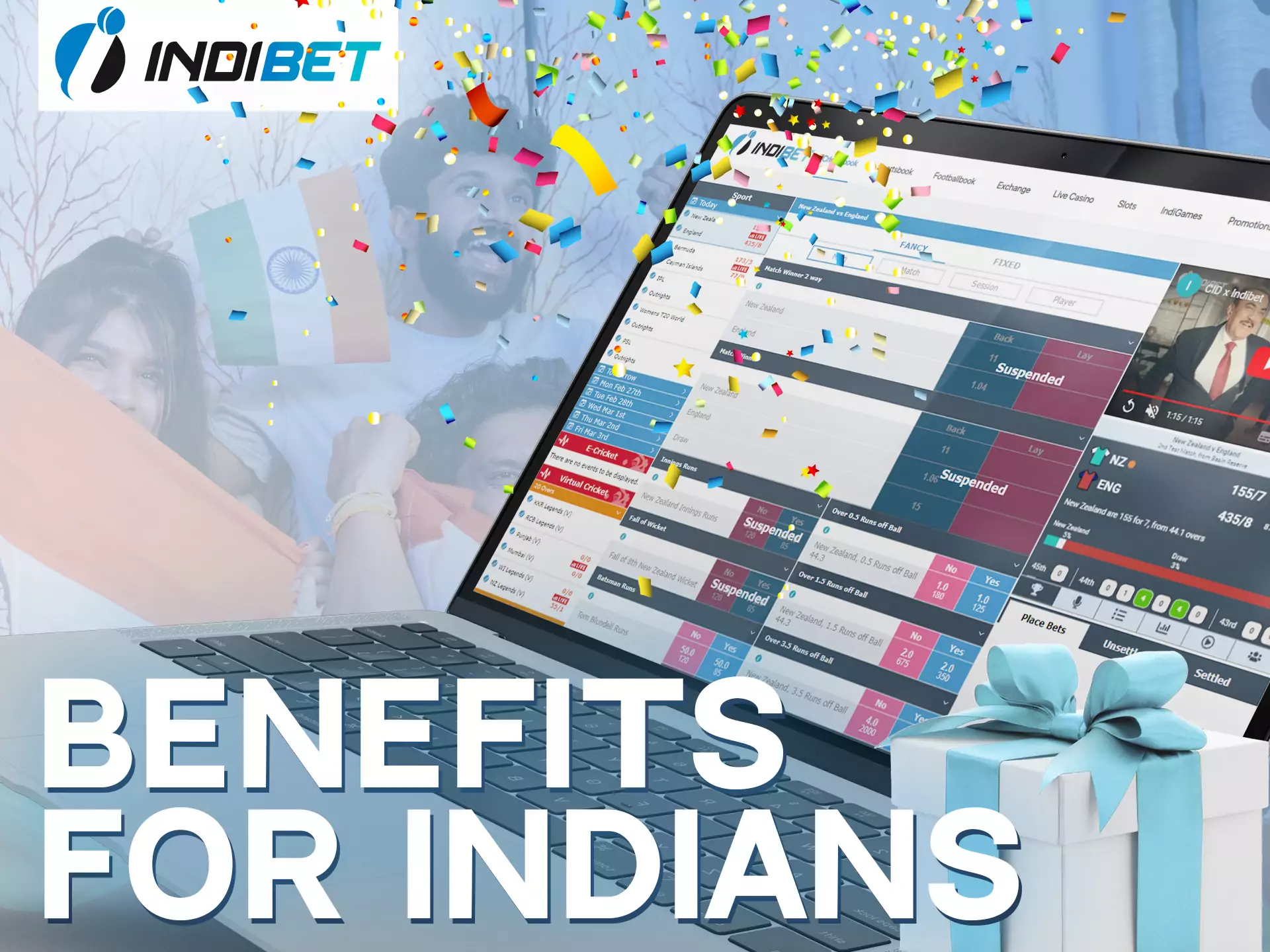 Indibet offers many nice and profitable bonuses to players from India.