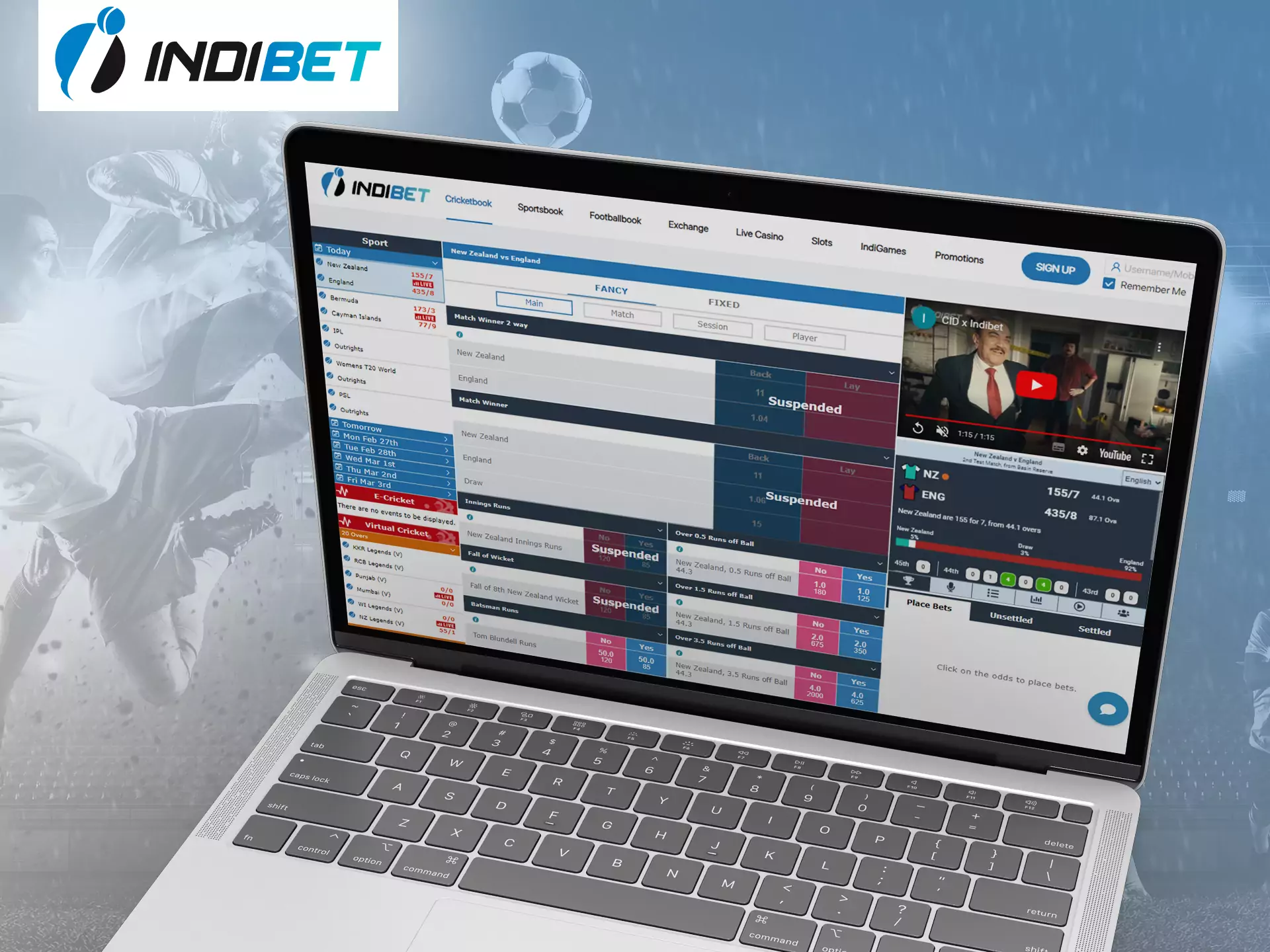 All betting features are available on the official Indibet website.