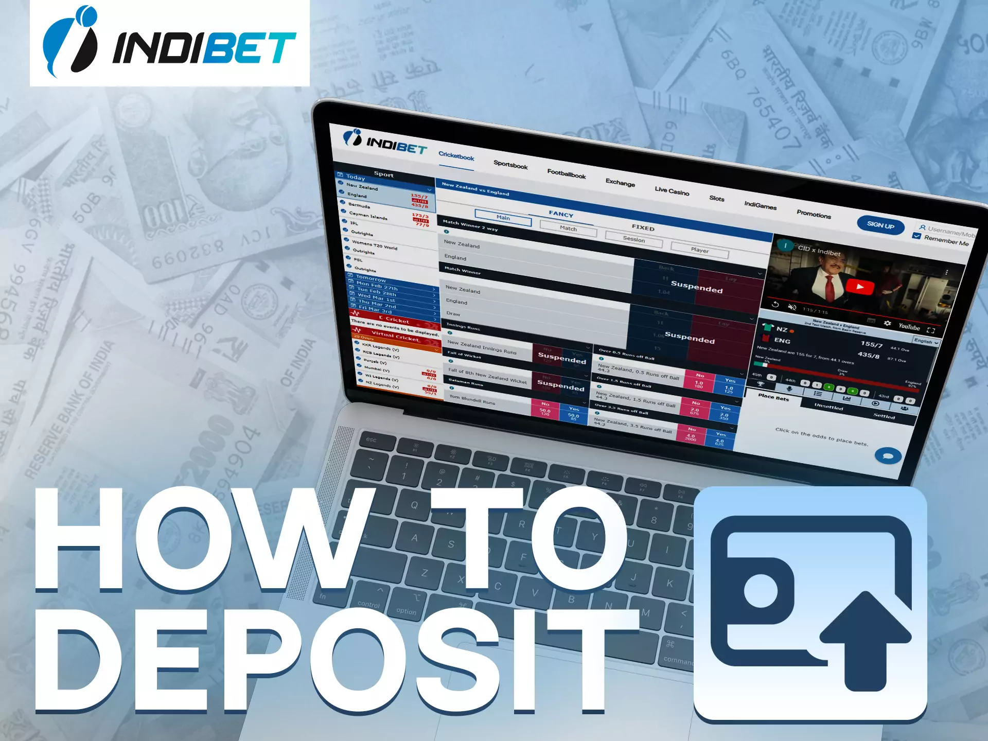 At Indibet it's very easy to deposit your account.