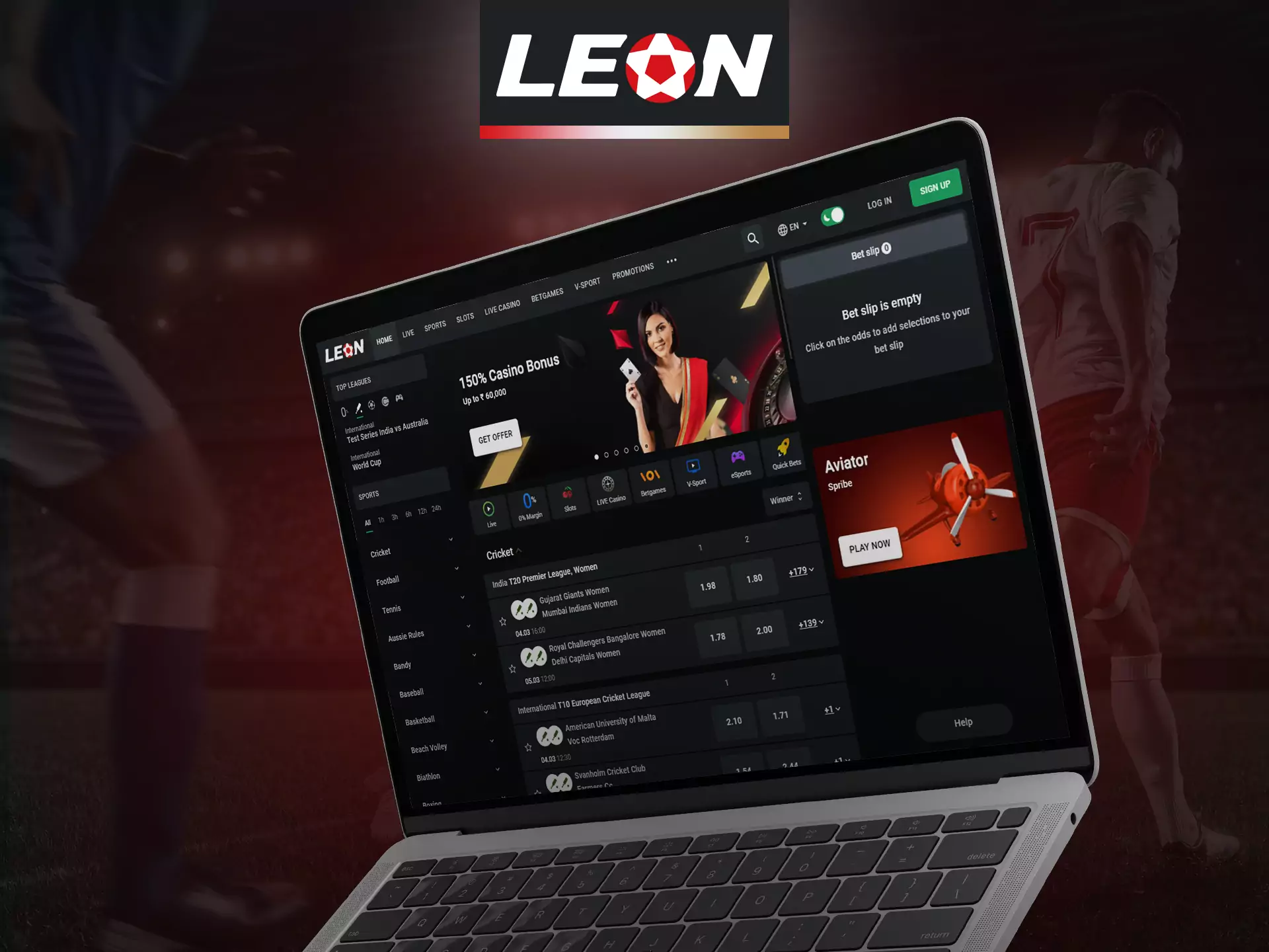 Visit the official website of Leonbet to play casino or bet.
