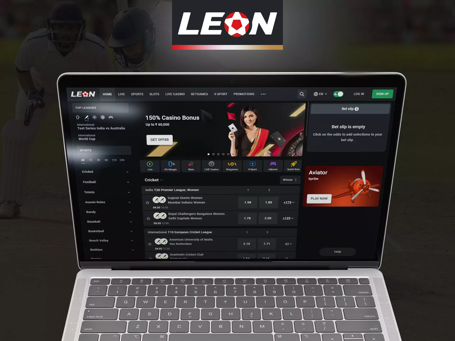With Leonbet you can easily place bets and play casino games directly on your PC through the client.