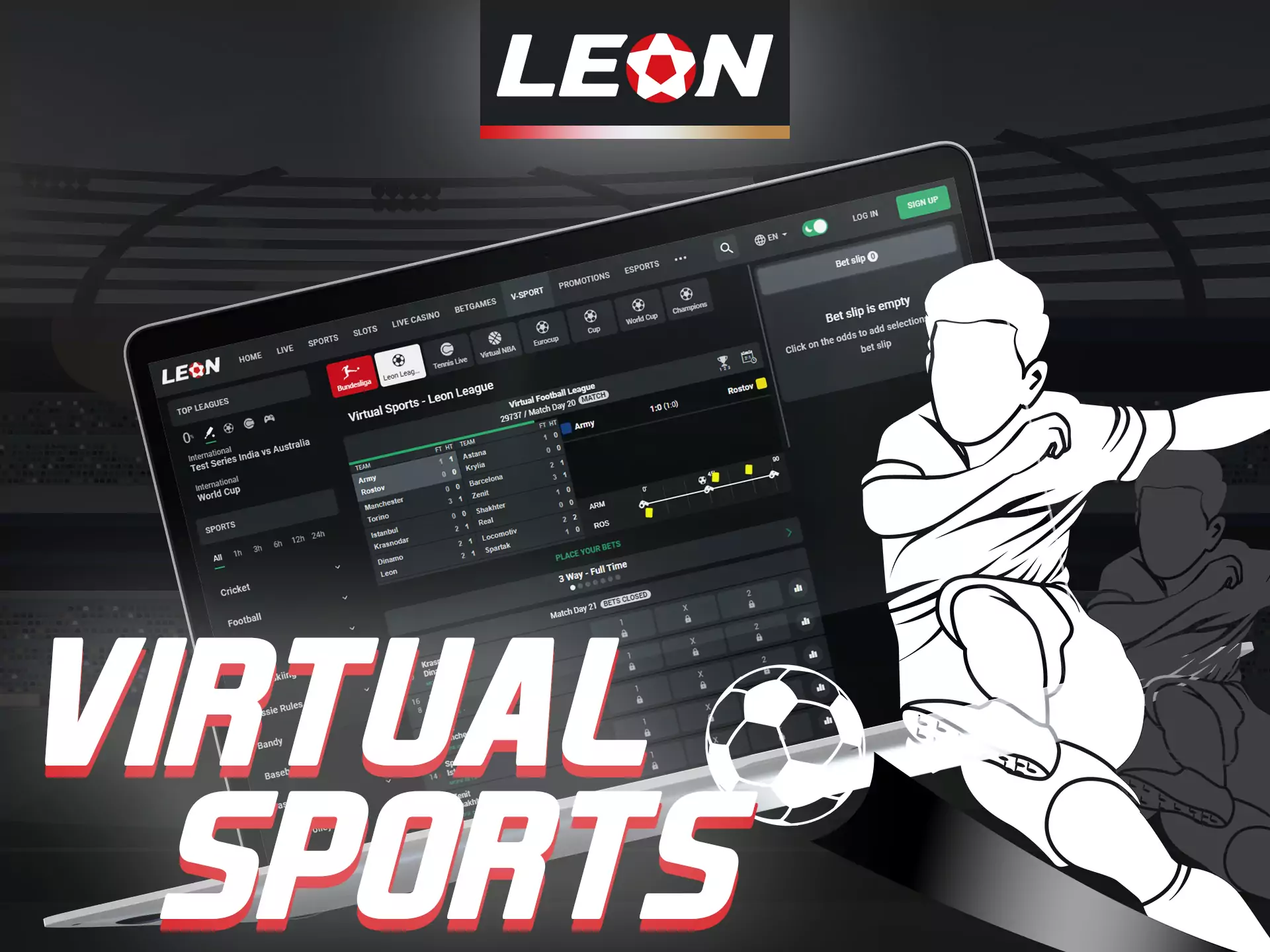 At Leonbet, bet on virtual sports.