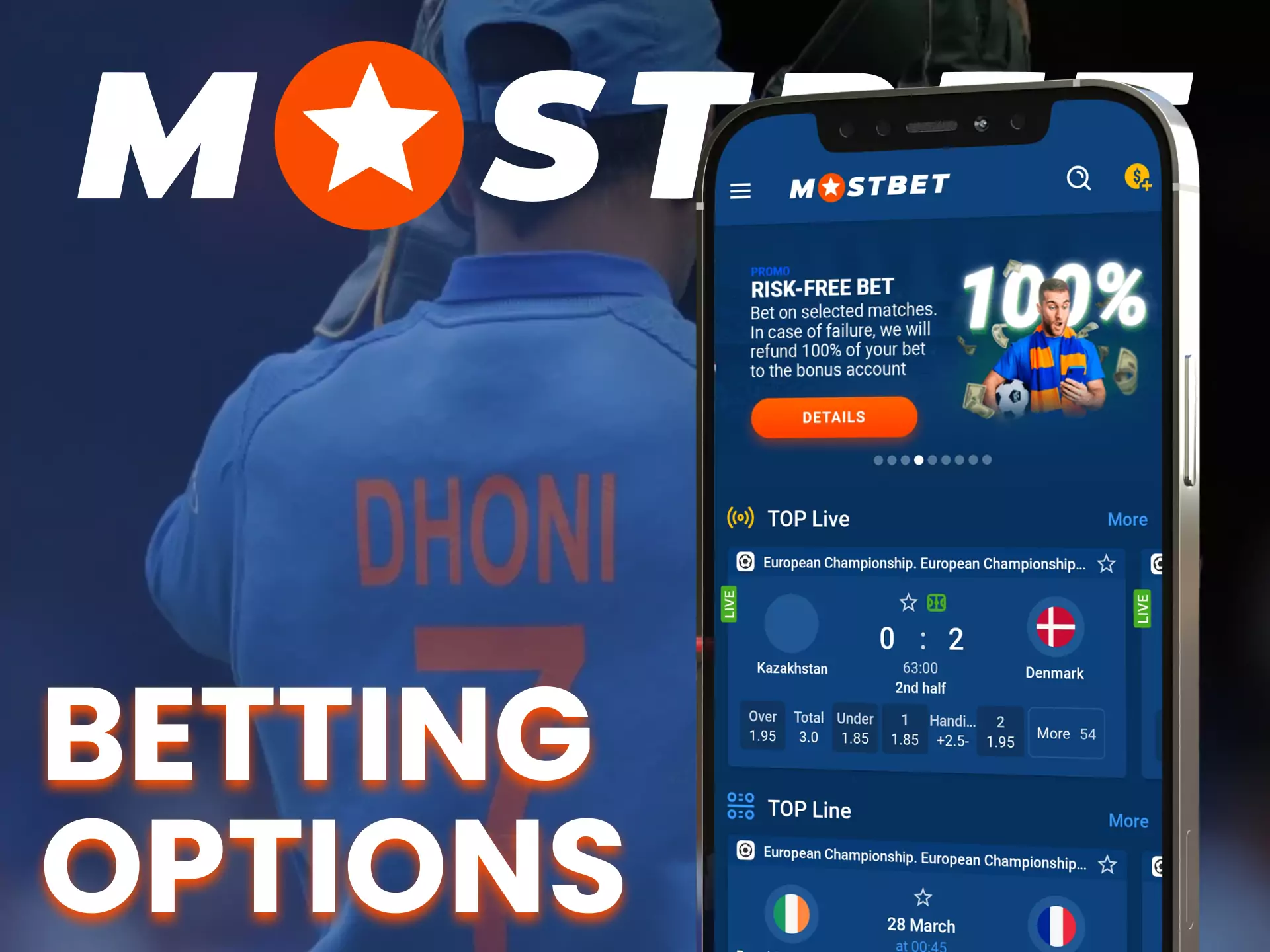 On the Mostbet app, try different sports betting options.
