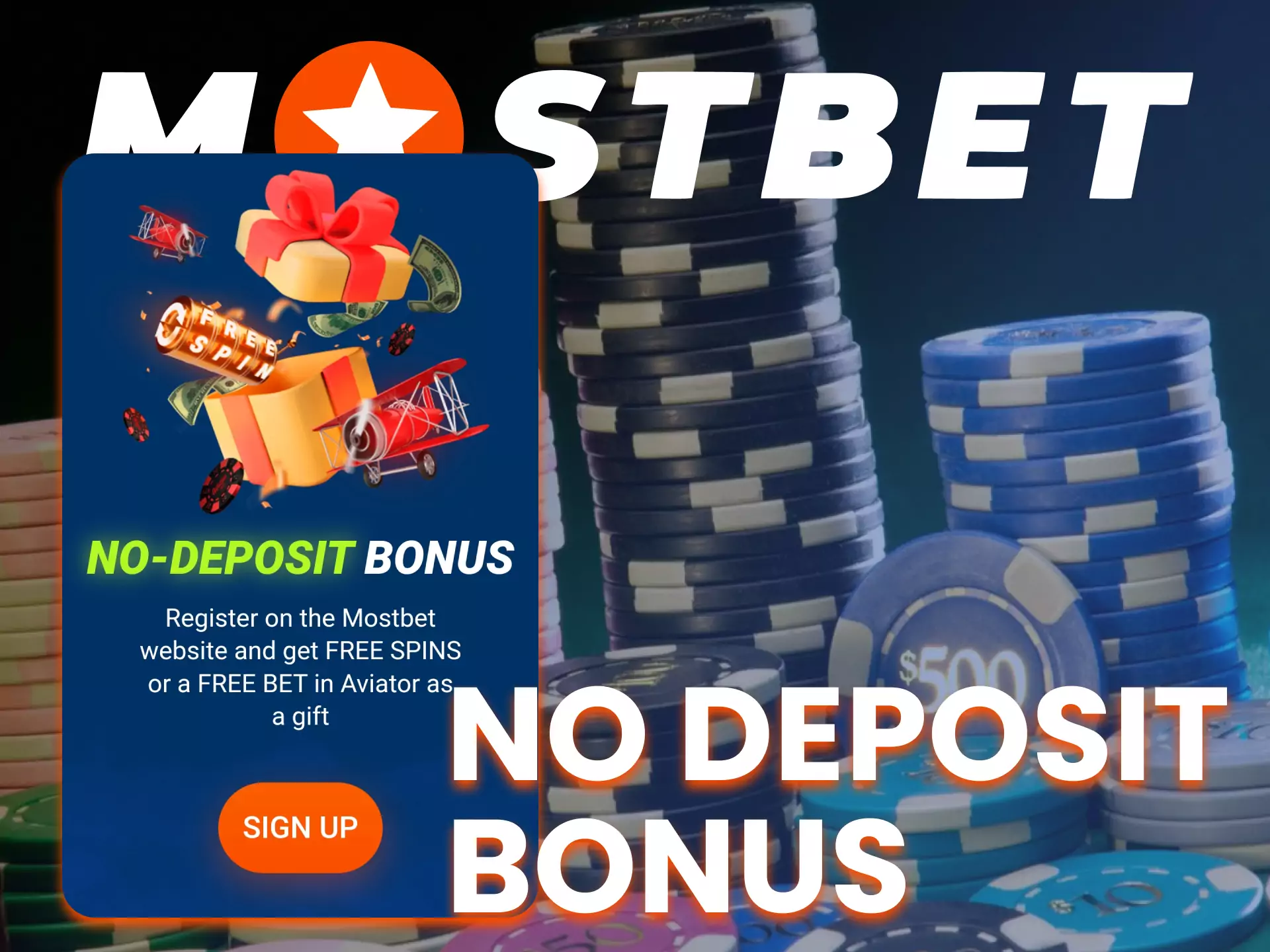 At Mostbet app you will get a special bonus where you don't have to make a deposit.