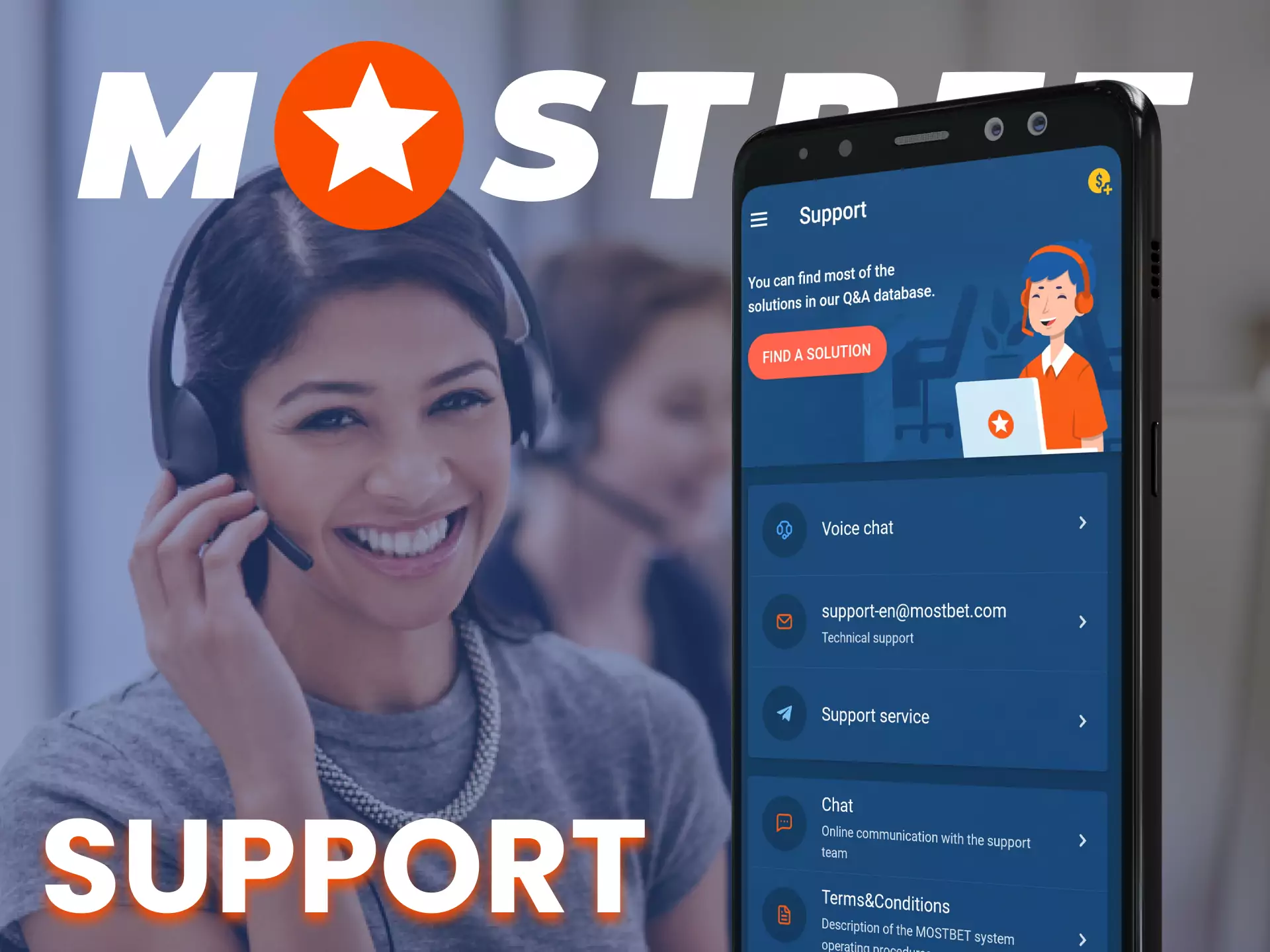 At Mostbet app you can always count on the support of the staff.