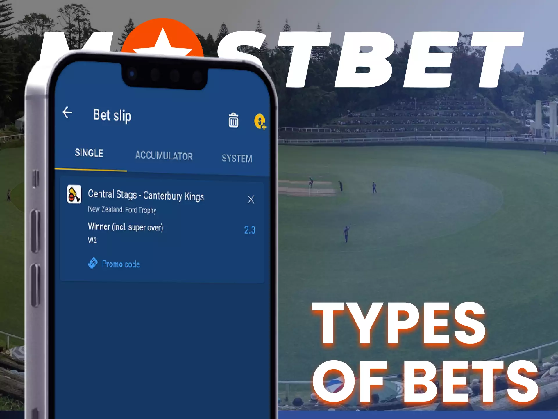 With Mostbet app make bets of different types.