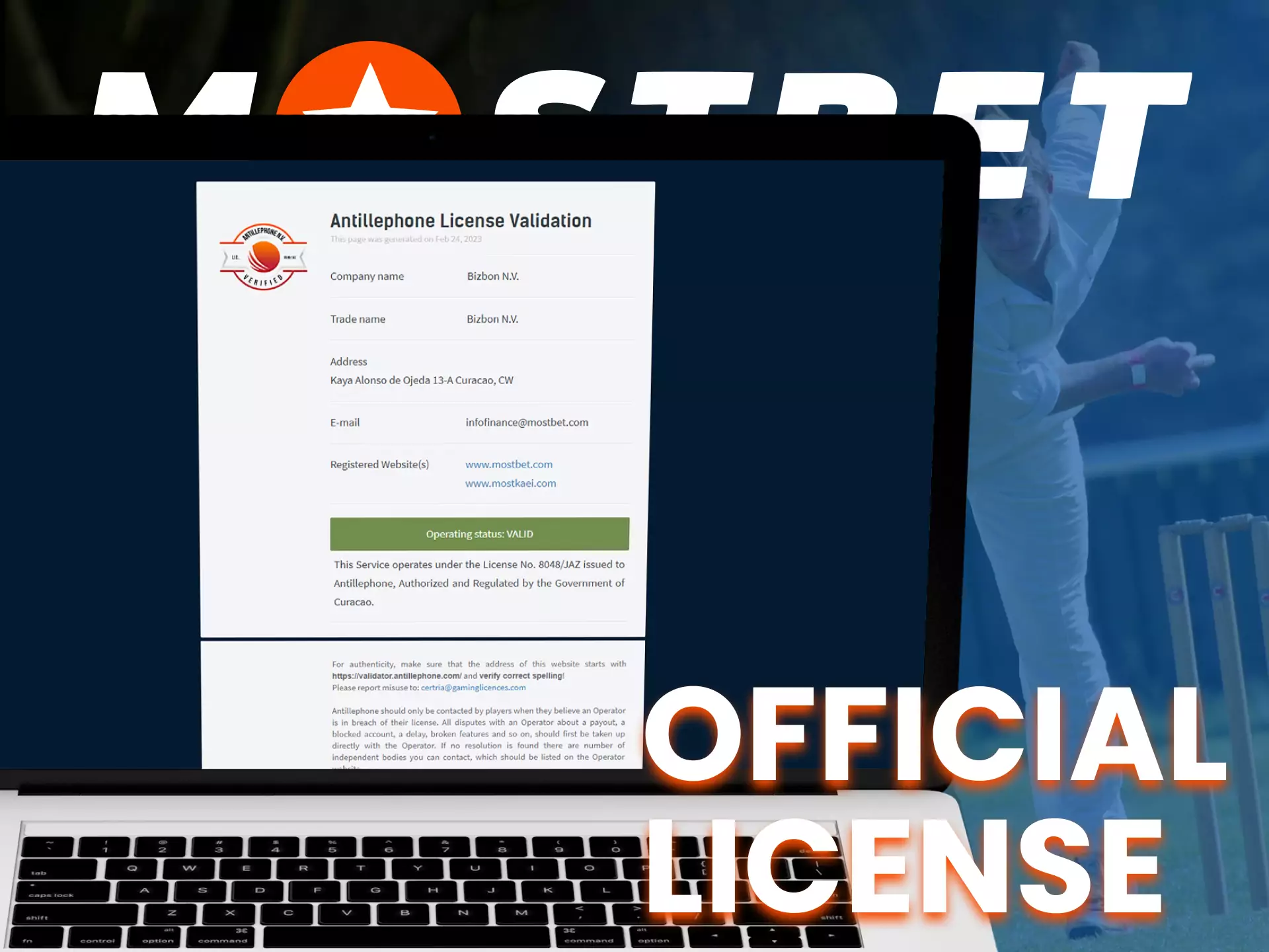 Mostbet has an official license and is safe for players.