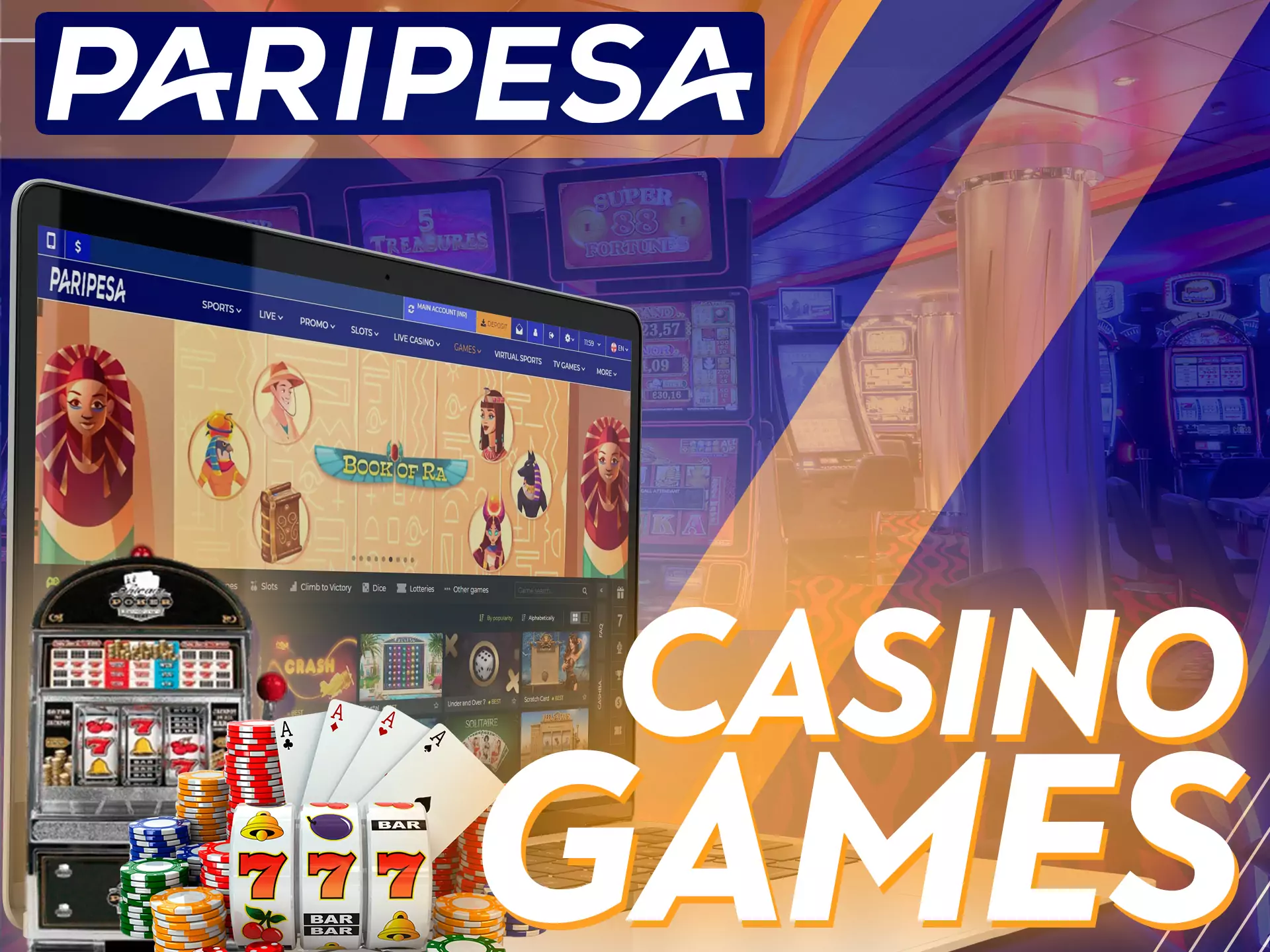At Paripesa, play a variety of casino games.