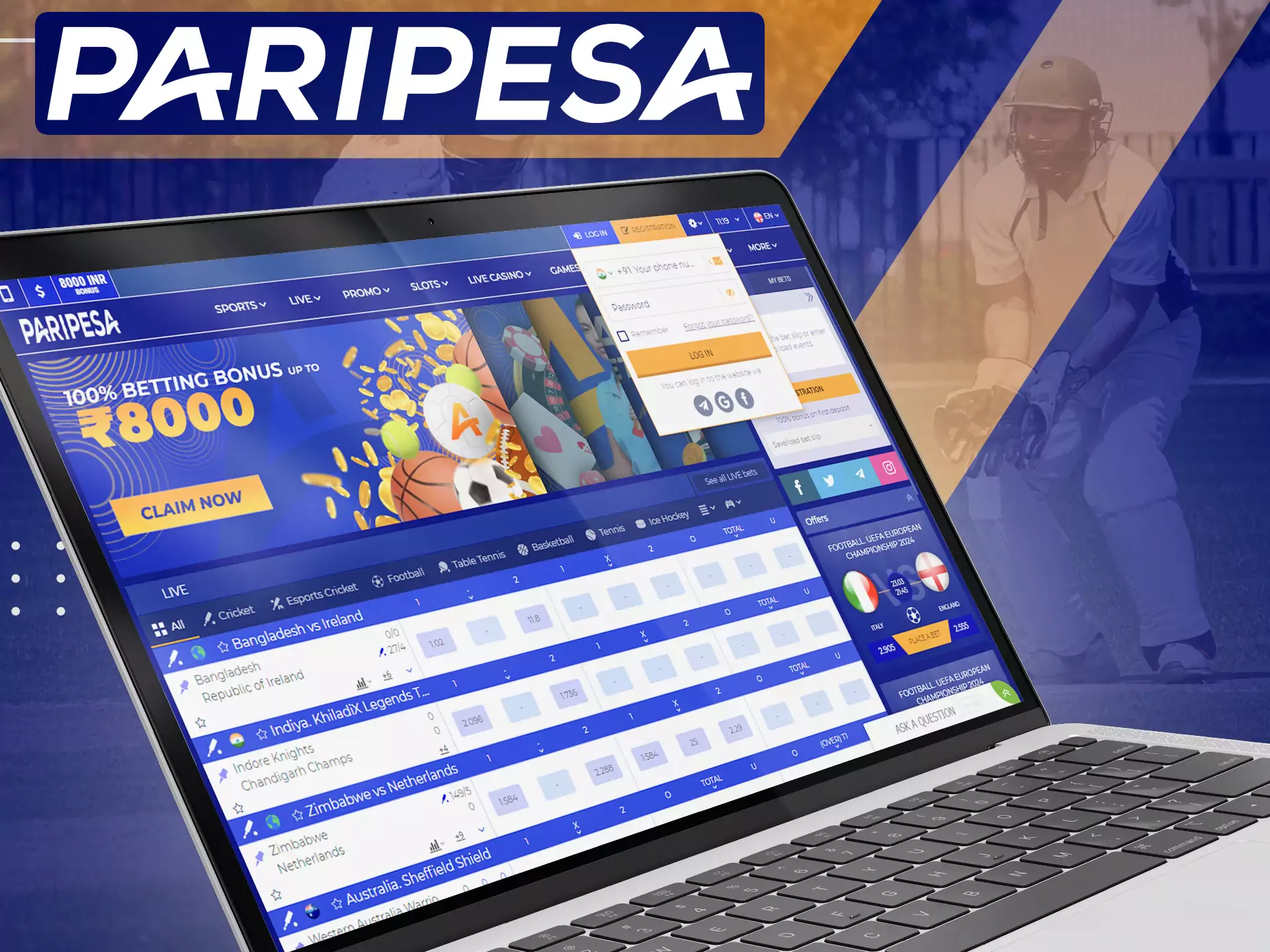 Login to your Paripesa account to get access to all features and bonuses.