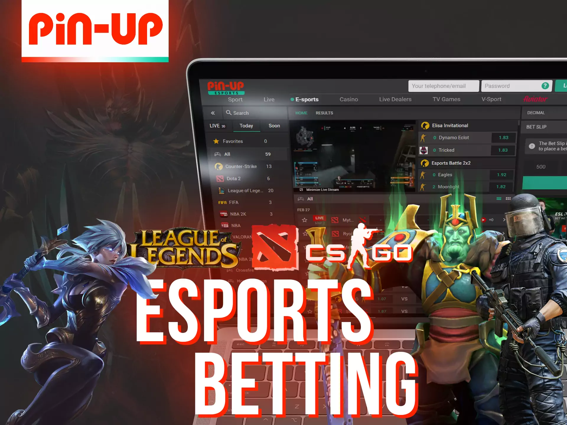 Bet on esports with Pin-up.