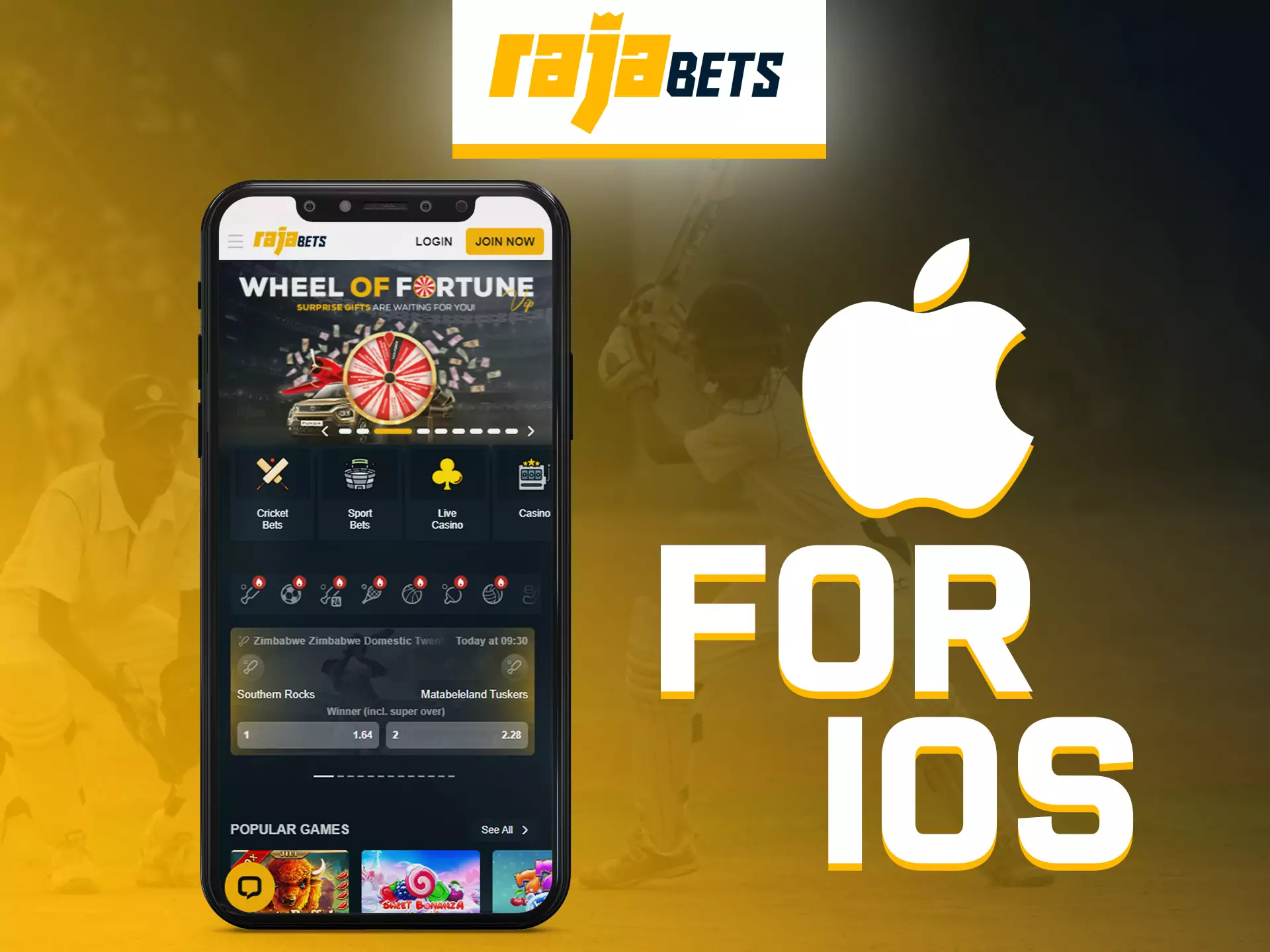 With Rajabets on your iOS device, you can easily play and bet anywhere.