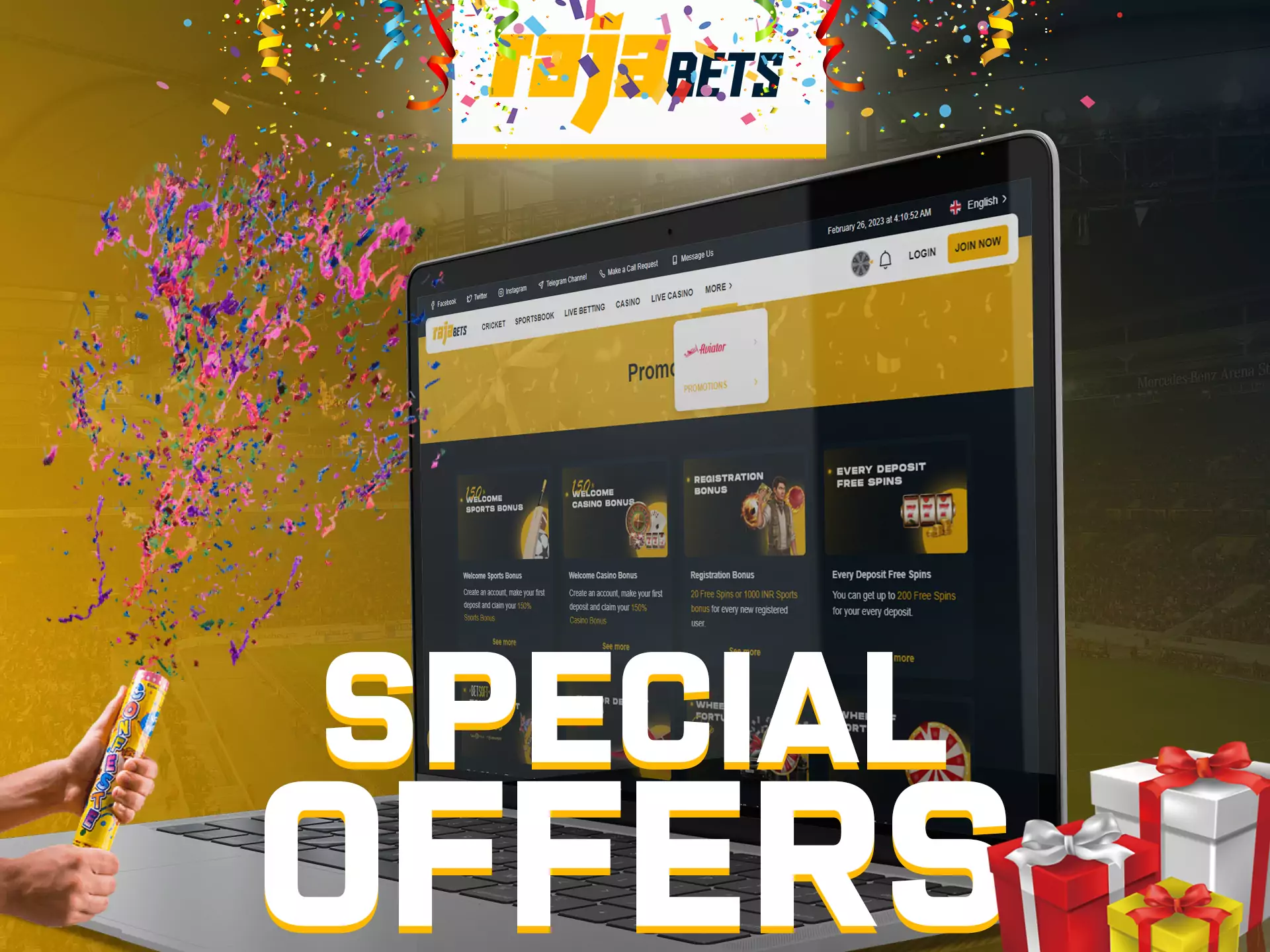 Rajabets has special offers for visitors and players.