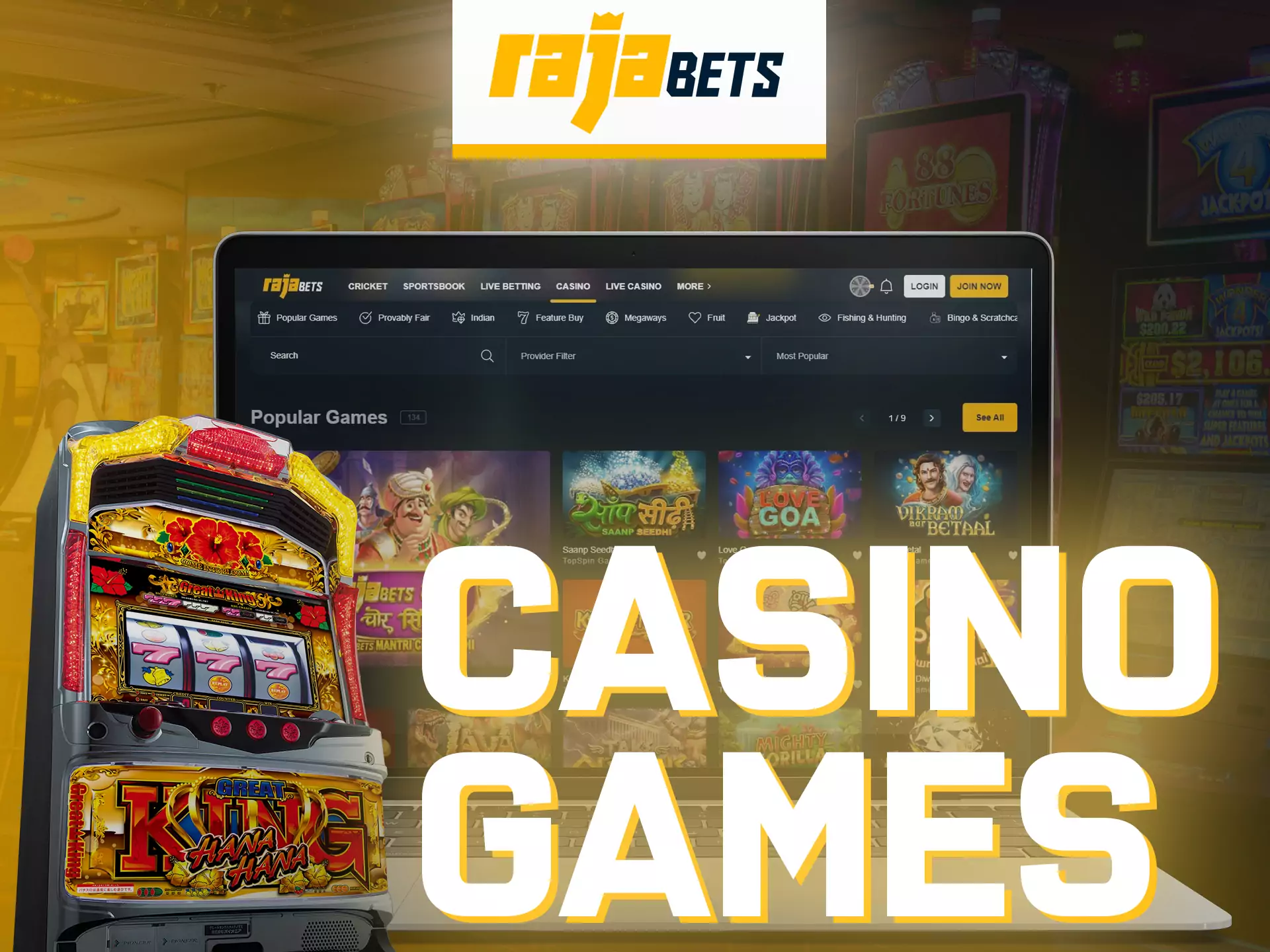 If you're a fan of games, you're sure to find your favorites at Rajabets Casino.