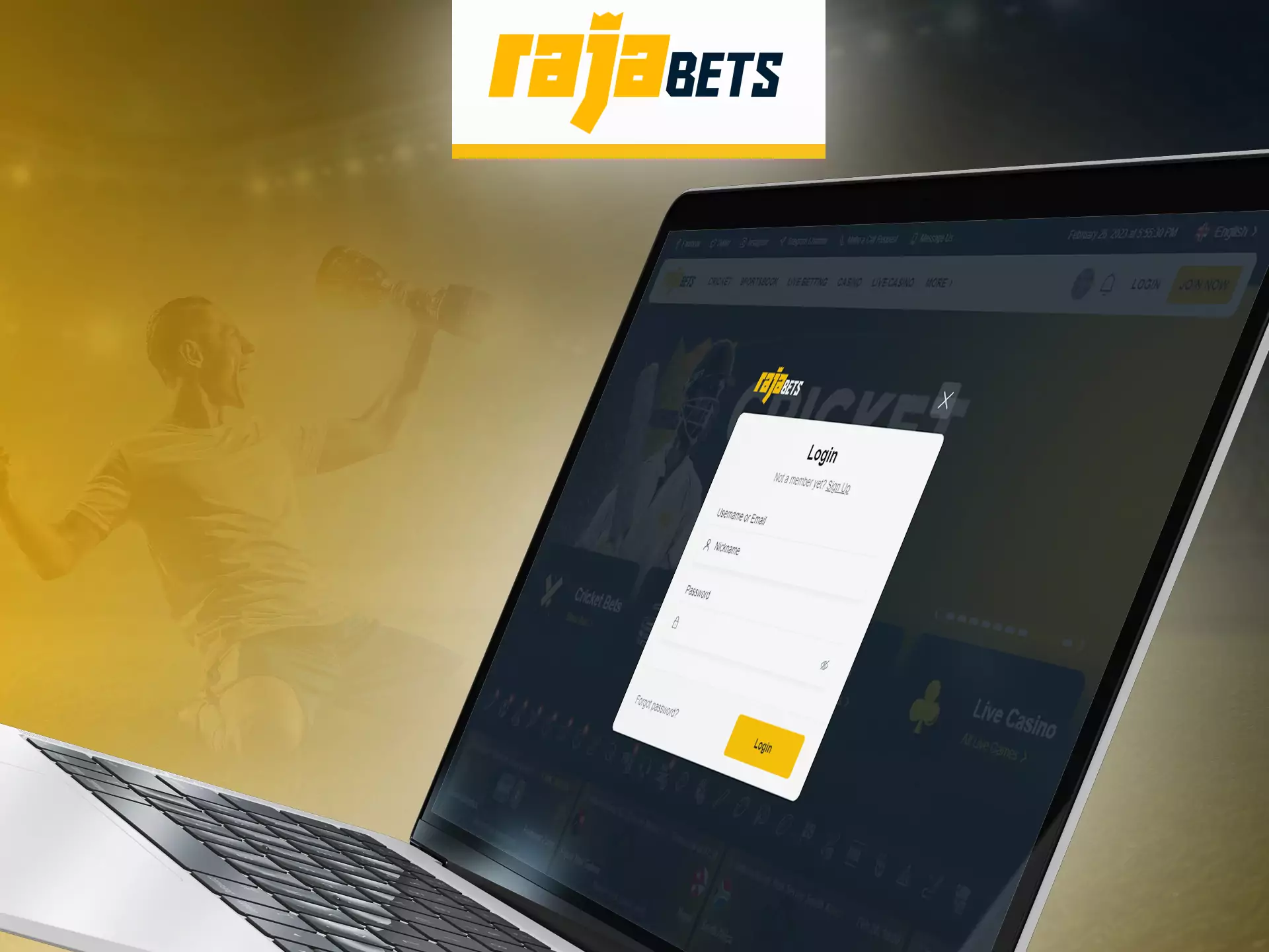 Log in to your Rajabets account to place bets.