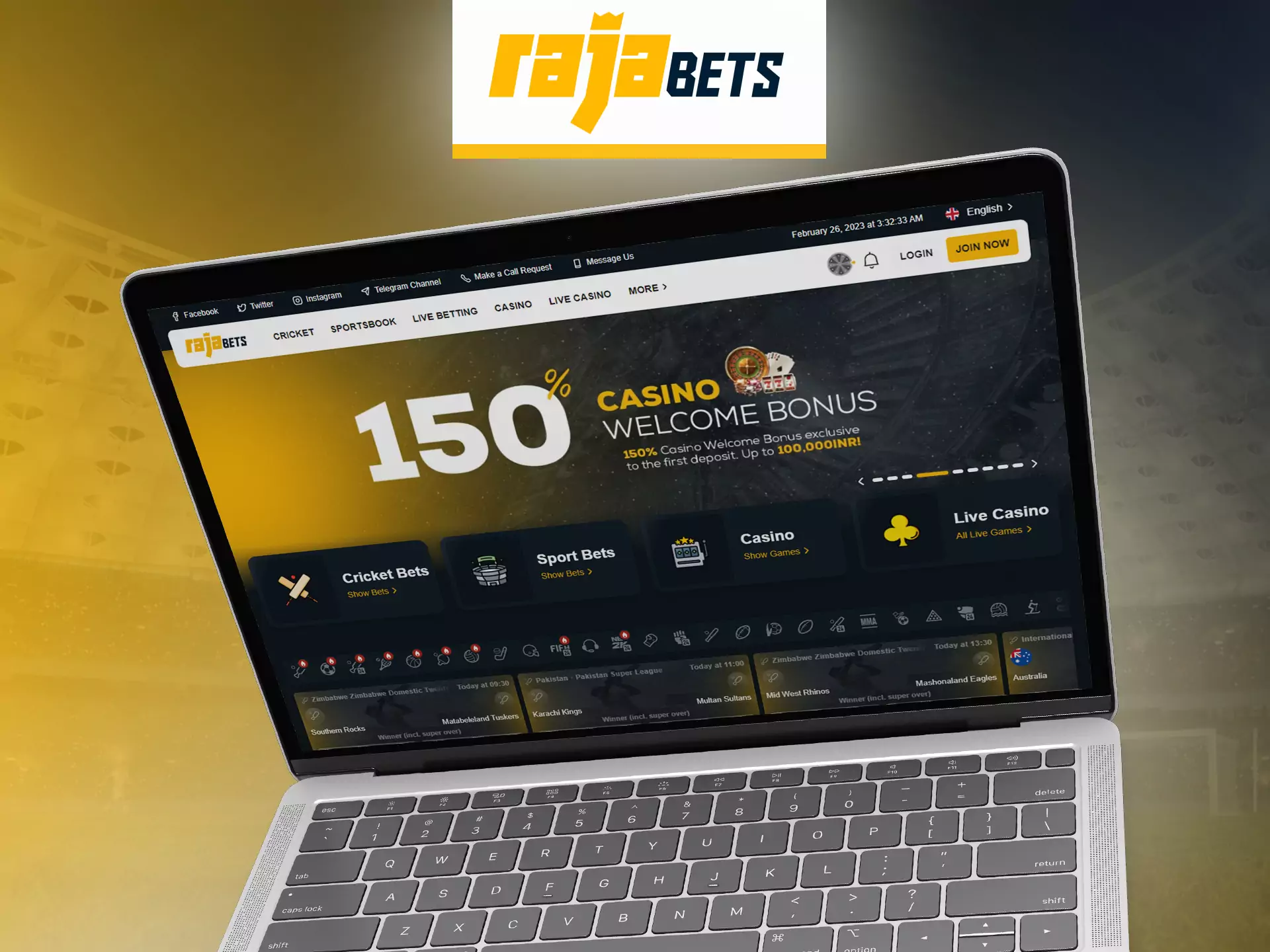 Visit the official Rajabets website to place your bets.